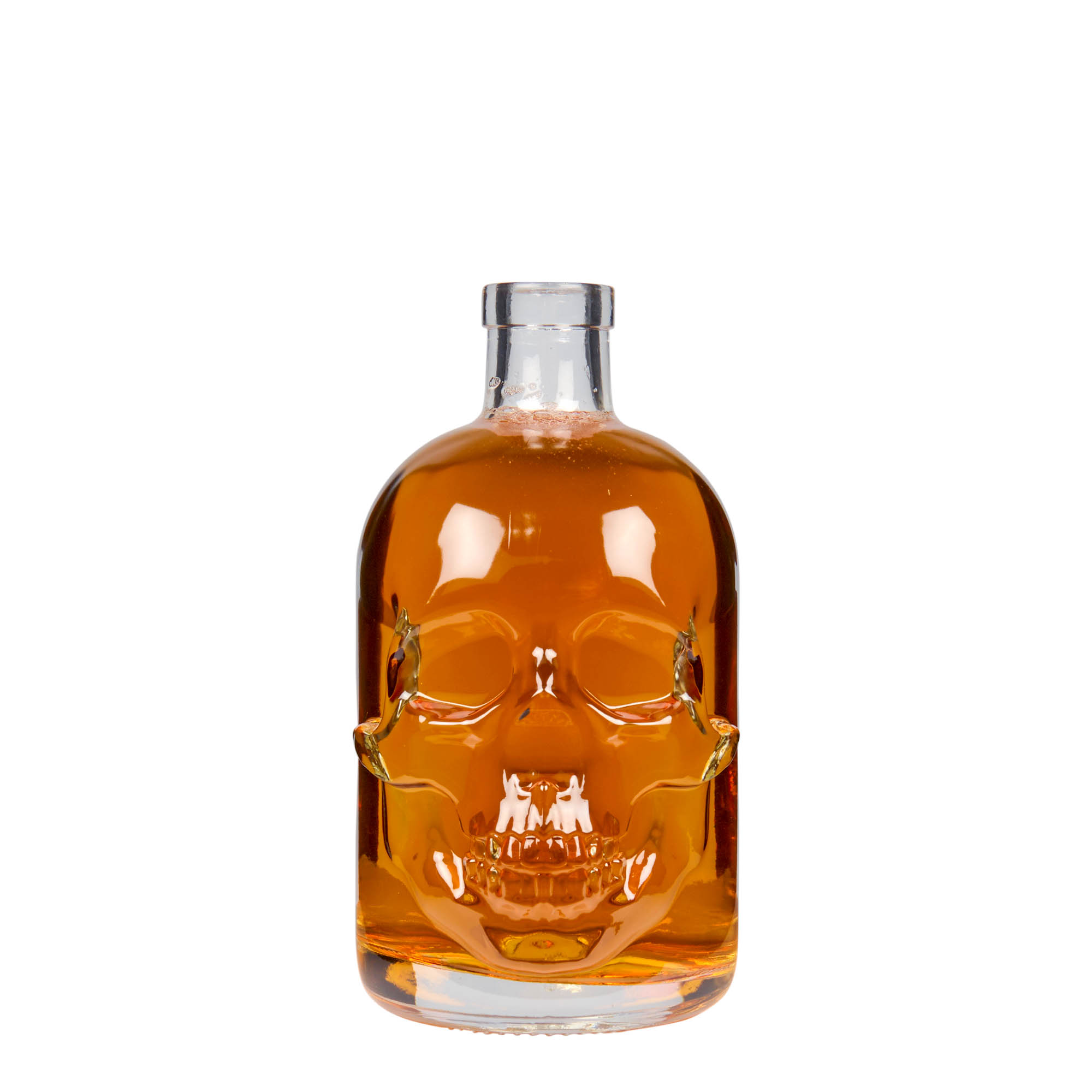Sticlă de sticlă de 500 ml „Cap de mort”, deschidere: dop de plută