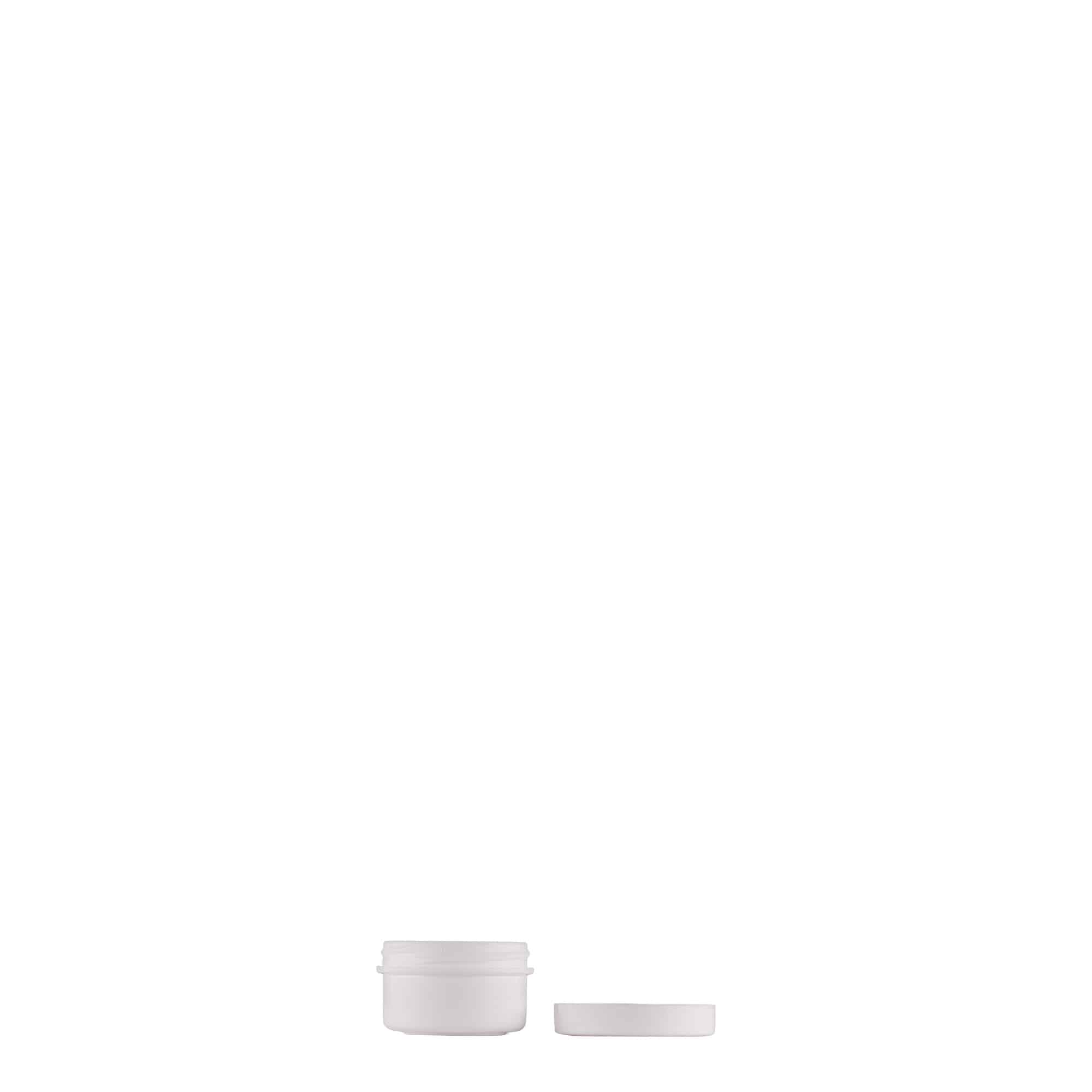 6 ml cutie din plastic „White Line”, PP, alb, deschidere: capac cu filet