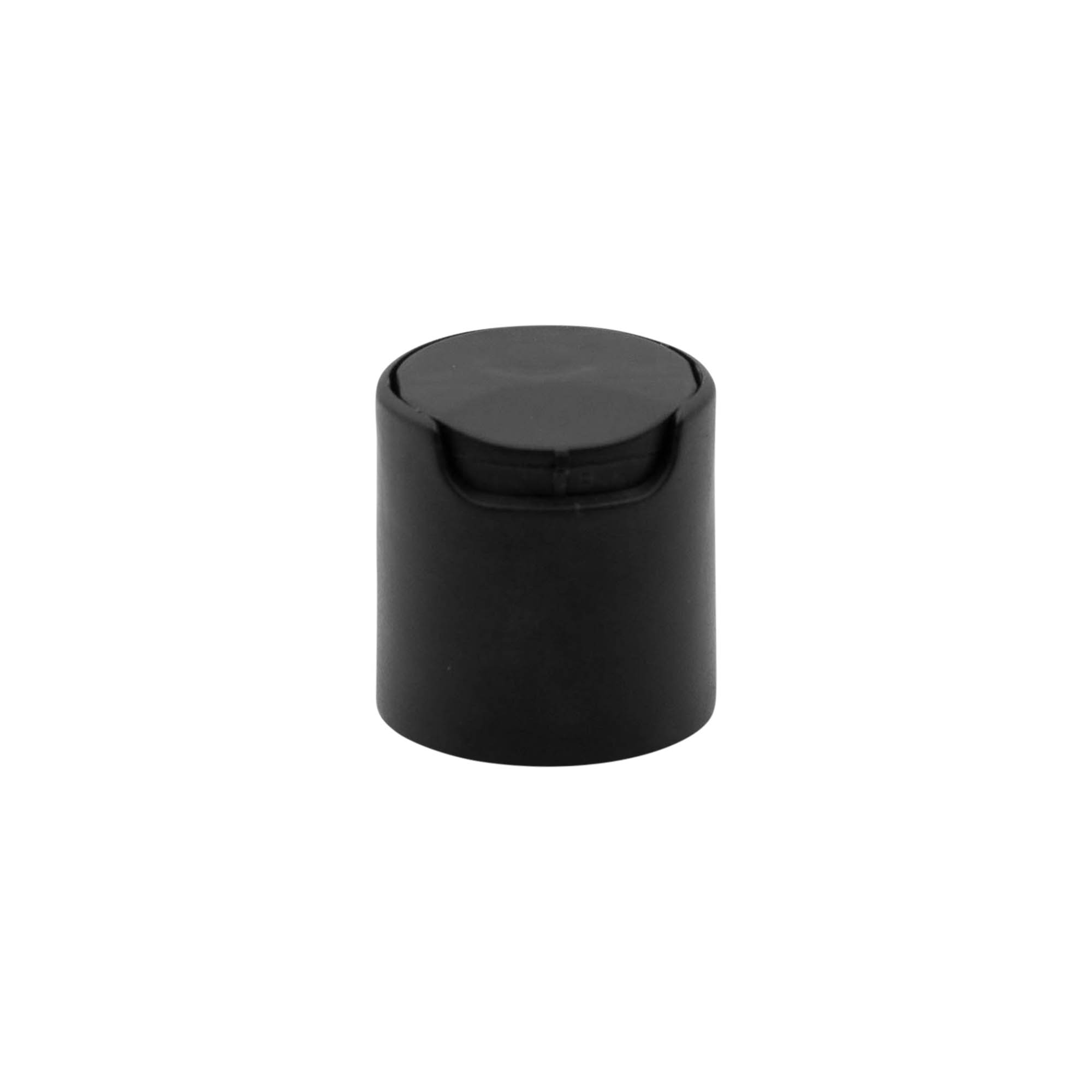 Capac cu filet Disc Top, plastic PP, negru, pentru gura: 24/410 Capac cu filet Disc Top, plastic PP, negru, pentru gura: 24/410