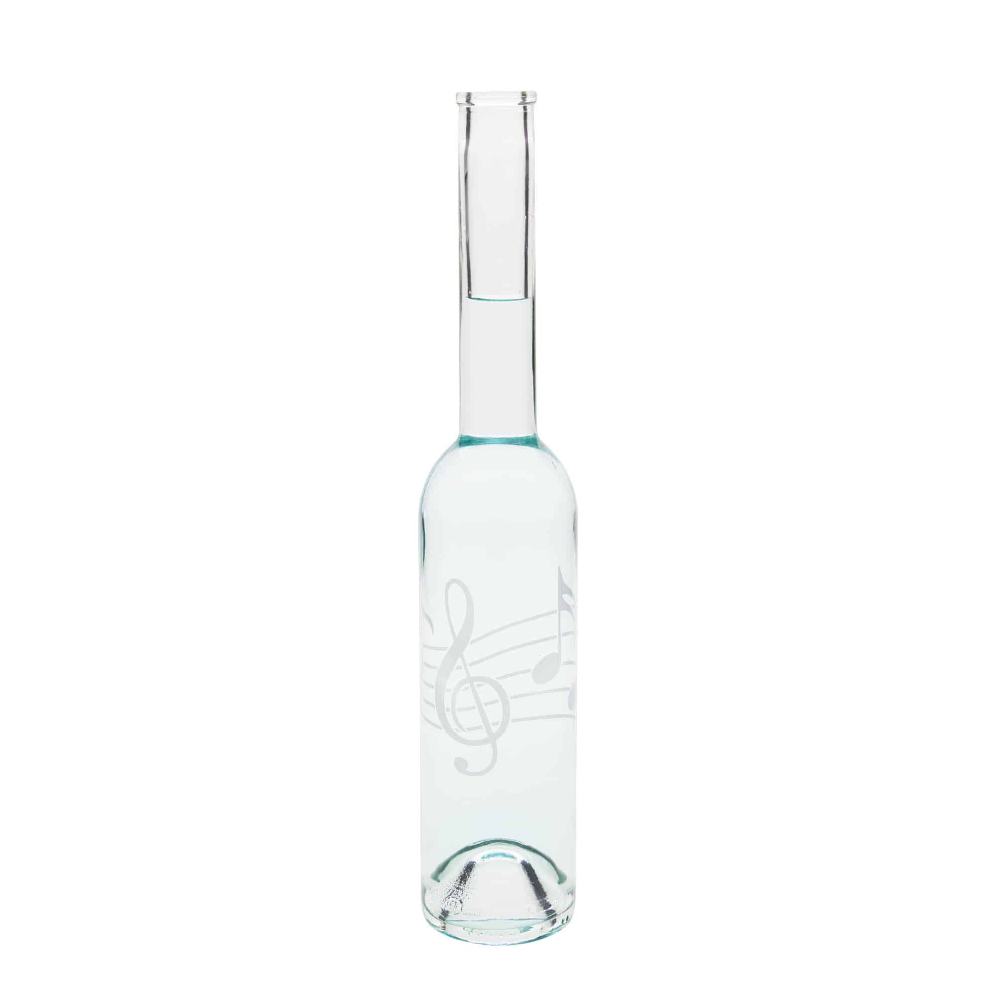 Sticlă de sticlă de 350 ml „Opera”, motiv: note muzicale, gura: dop de plută Sticlă de sticlă de 350 ml „Opera”, motiv: note muzicale, gura: dop de plută