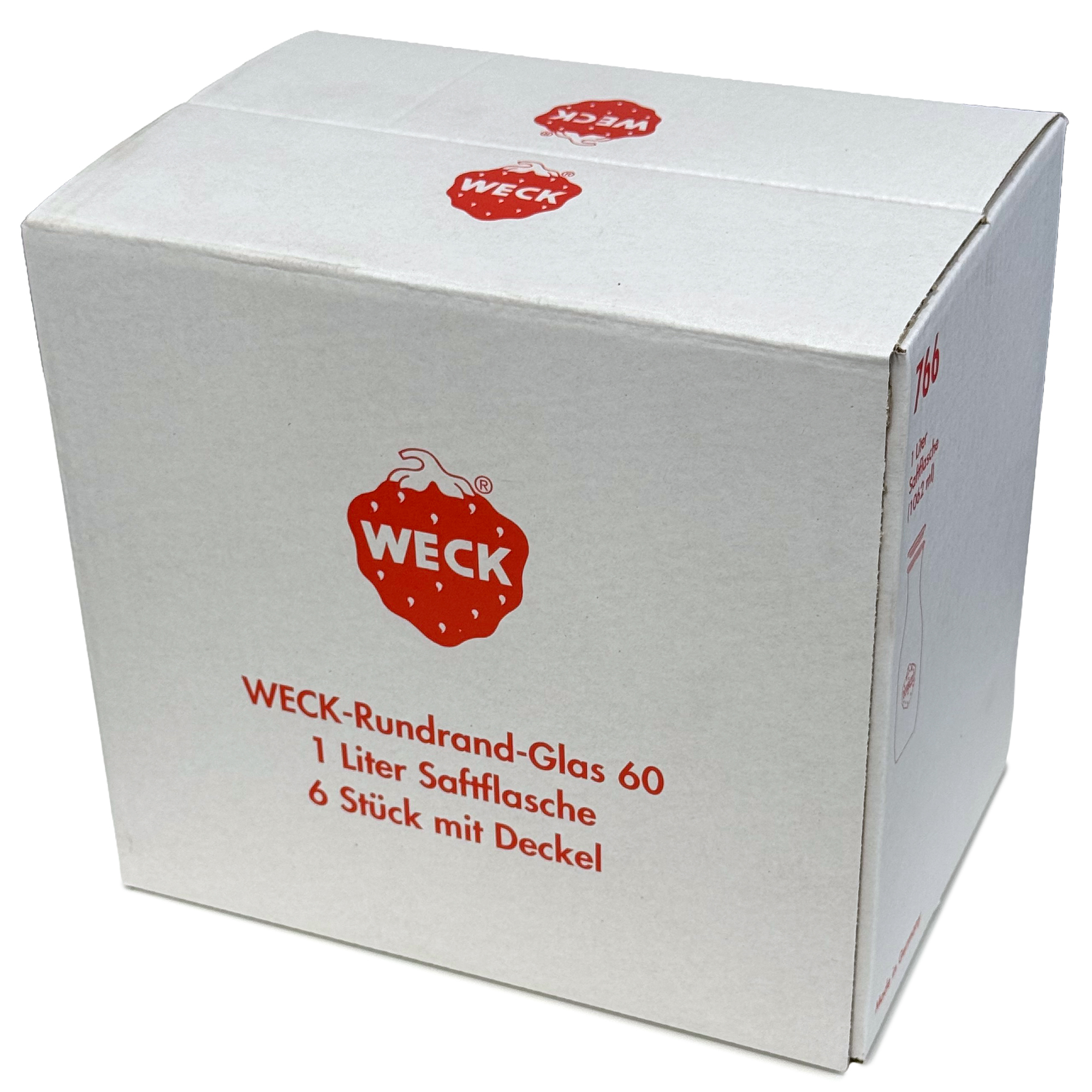 6x 1000 ml sticlă de suc WECK cu capac de sticlă RR 60