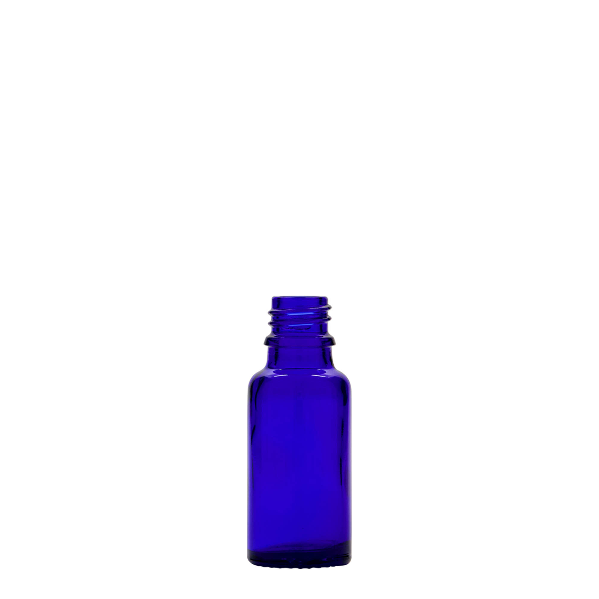 Flacon medical de 20 ml, sticlă, albastru regal, gura: DIN 18