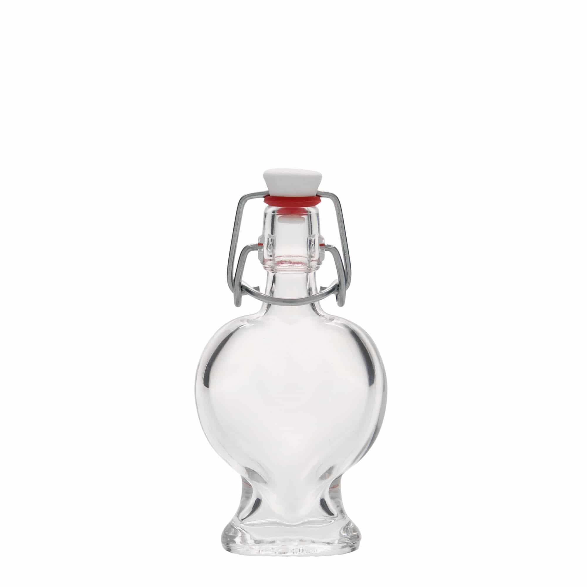 Sticlă de sticlă de 40 ml „Inimă”, gura: închidere cu clemă