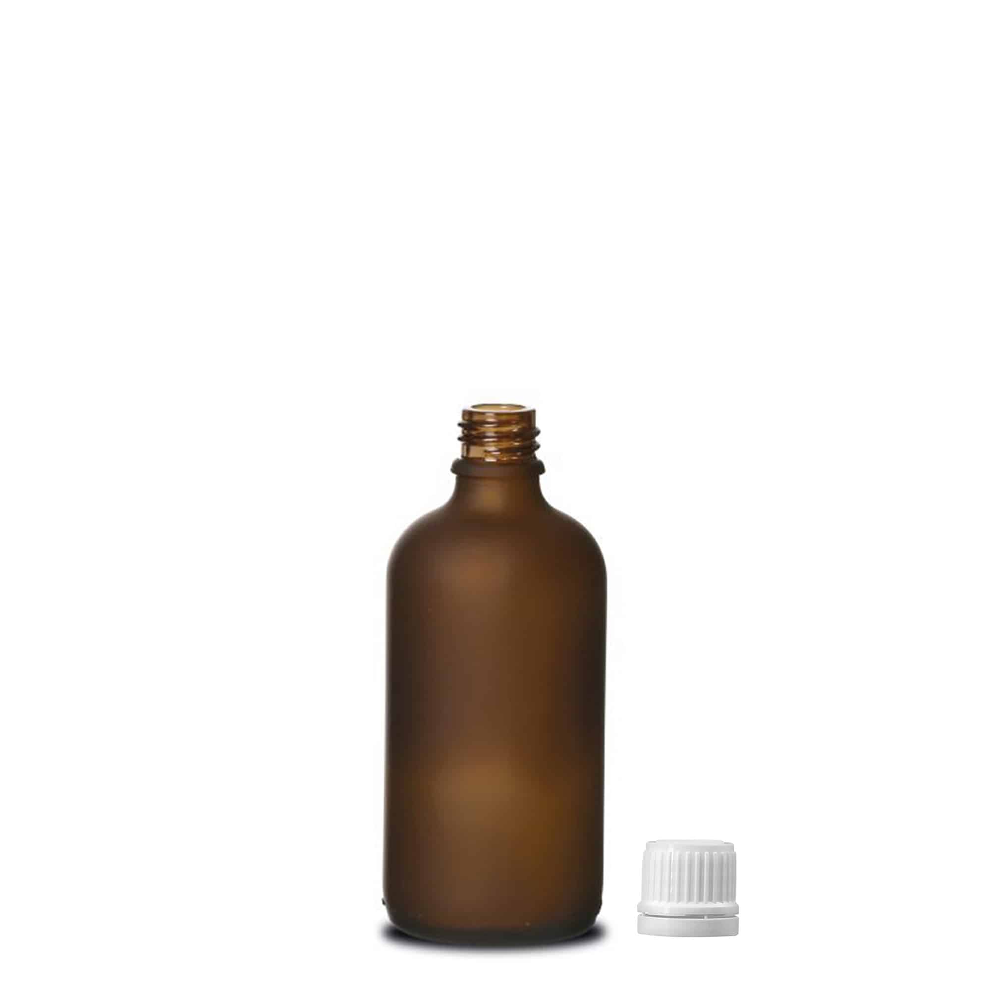 100 ml sticlă medicală, sticlă, maro mat, gura: DIN 18