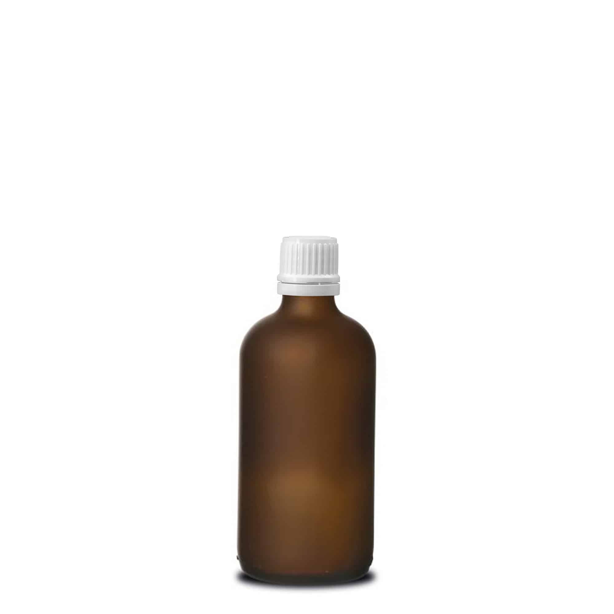 100 ml sticlă medicală, sticlă, maro mat, gura: DIN 18