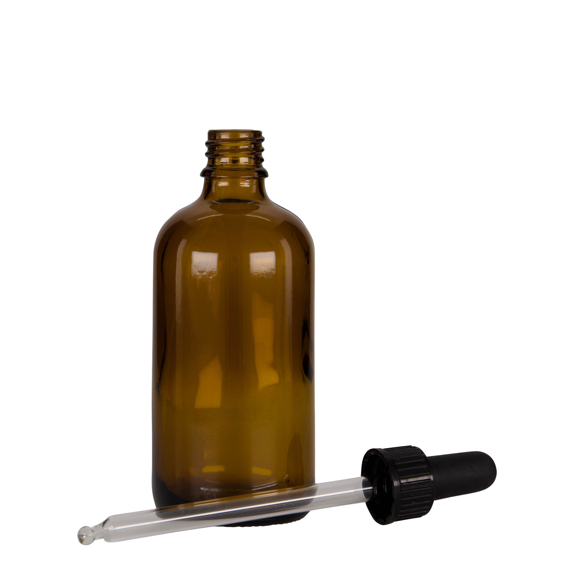 Sticlă picurător 100 ml pentru medicamente, sticlă, maro-negru, gura: DIN 18 Sticlă picurător 100 ml pentru medicamente, sticlă, maro-negru, gura: DIN 18