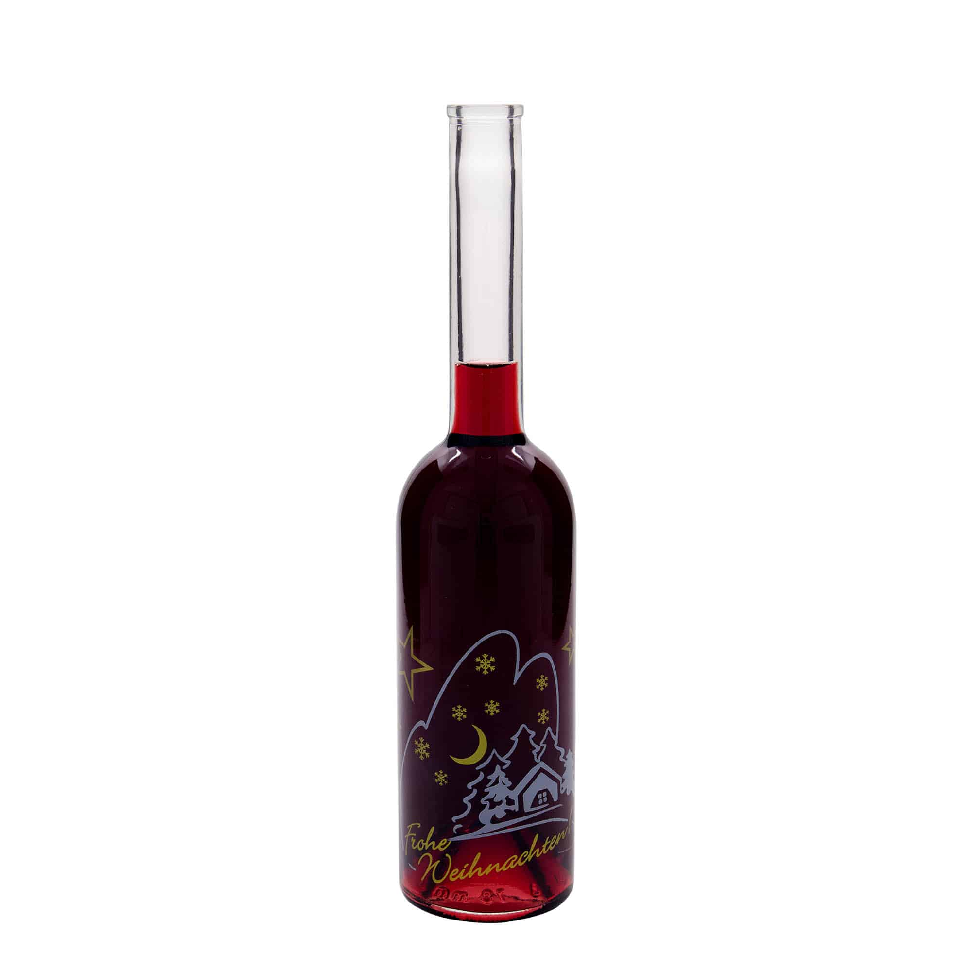 Sticlă de sticlă de 500 ml „Opera”, motiv: idilă de Crăciun, gura: dop de plută Sticlă de sticlă de 500 ml „Opera”, motiv: idilă de Crăciun, gura: dop de plută