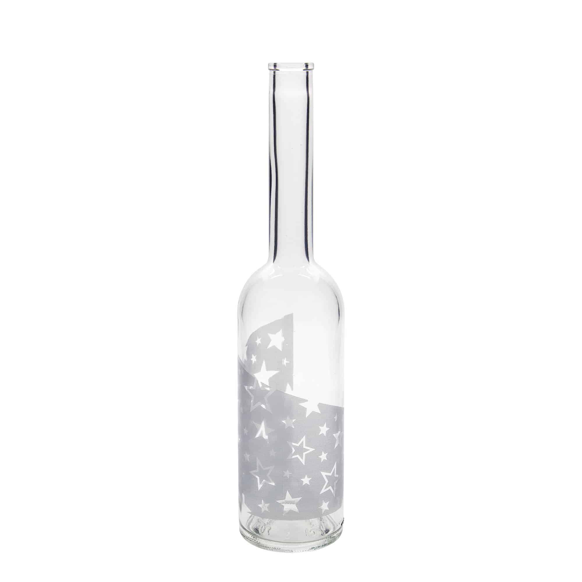 Sticlă de sticlă 500 ml „Opera”, motiv: stele argintii, gât: dop