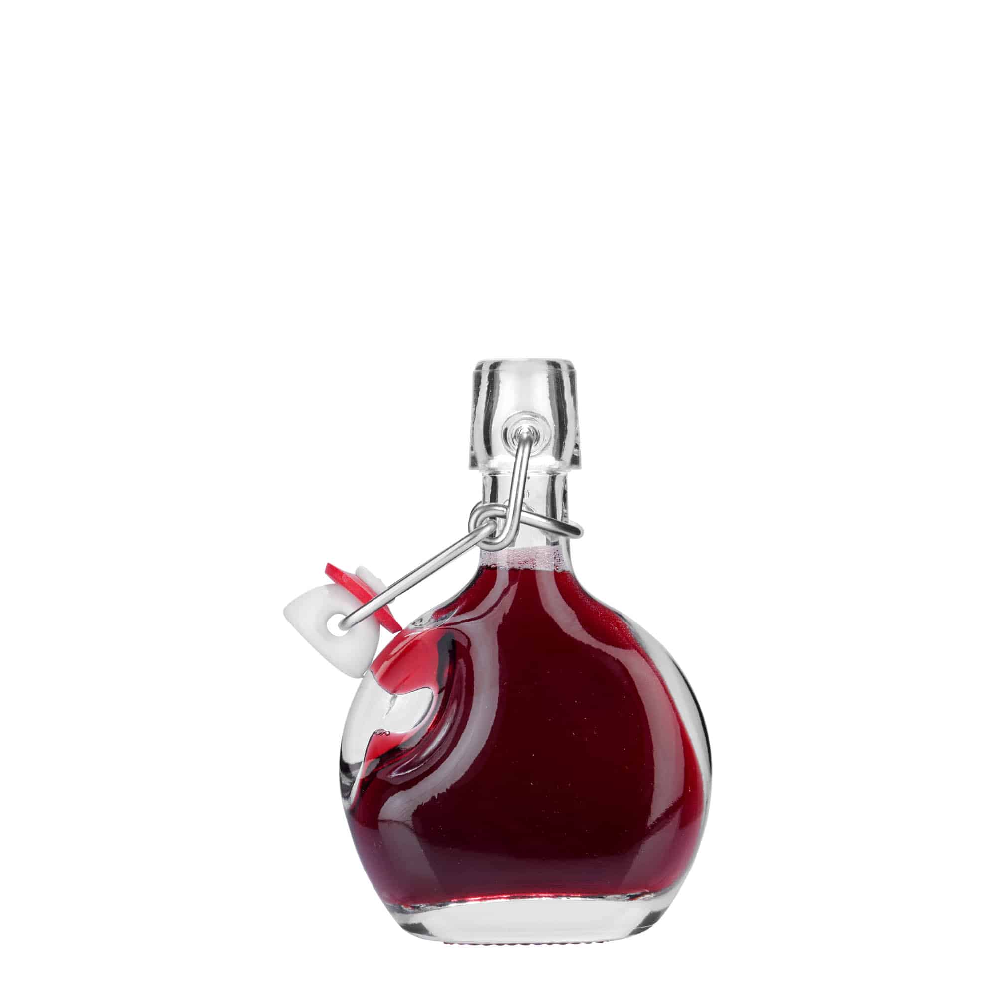 Sticlă de sticlă de 40 ml „Lukas”, ovală, gura: închidere cu clemă
