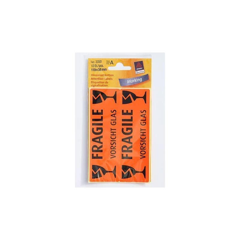 Zweckform autocolante „Atenție sticlă”, hârtie, negru-portocaliu