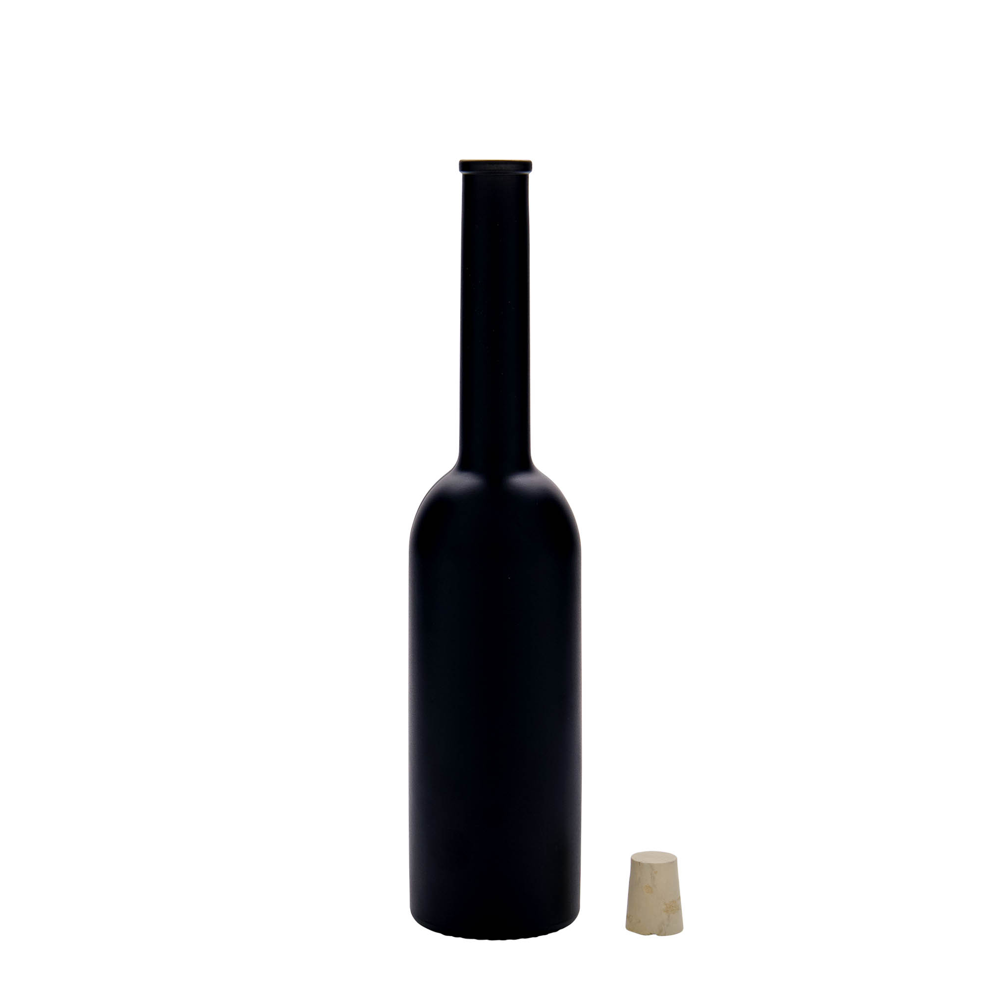 Sticlă de sticlă de 200 ml „Opera”, neagră, gura: dop Sticlă de sticlă de 200 ml „Opera”, neagră, gura: dop