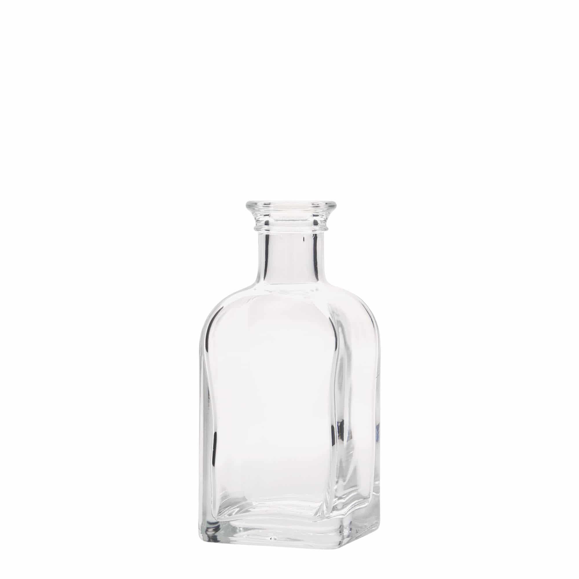 Sticlă de 100 ml, formă pătrată, Apotheker Carré, gură: dop de plută Sticlă de 100 ml, formă pătrată, Apotheker Carré, gură: dop de plută