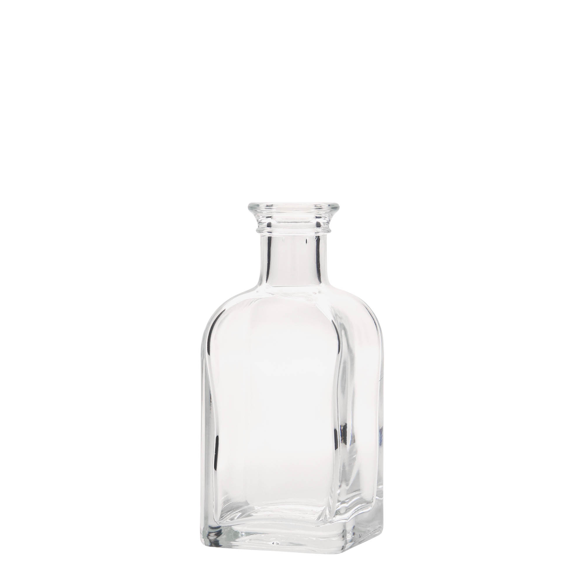 Sticlă de 100 ml, formă pătrată, Apotheker Carré, gură: dop de plută Sticlă de 100 ml, formă pătrată, Apotheker Carré, gură: dop de plută
