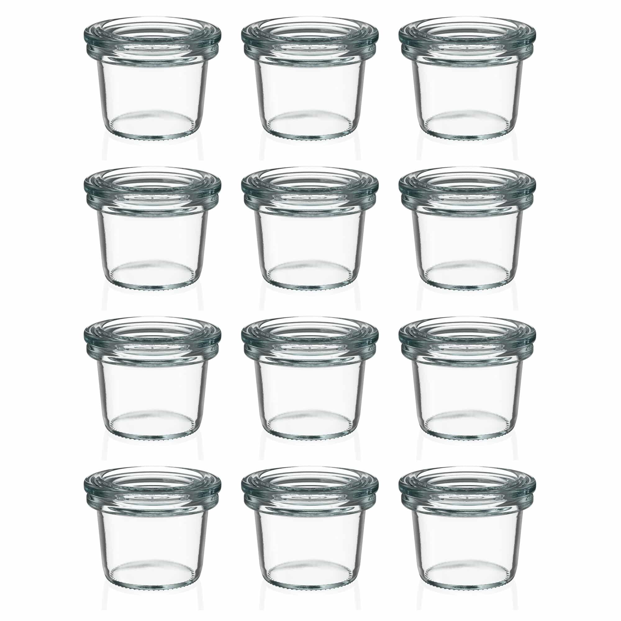 12x 35 ml borcan WECK cu gura largă cu capac de sticlă RR 40