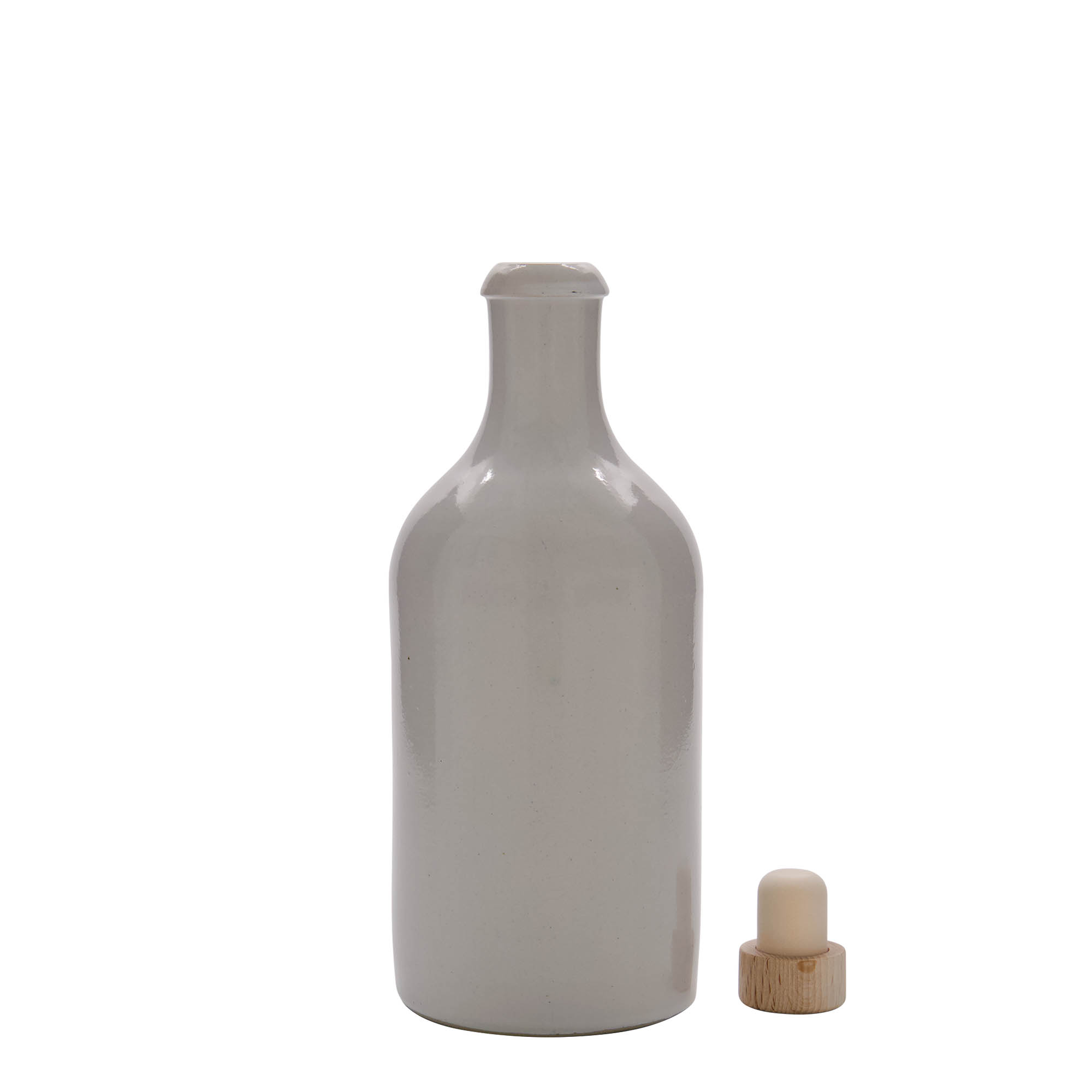500 ml ulcior pentru lut, ceramică, alb, gură: dop de plută 500 ml ulcior pentru lut, ceramică, alb, gură: dop de plută