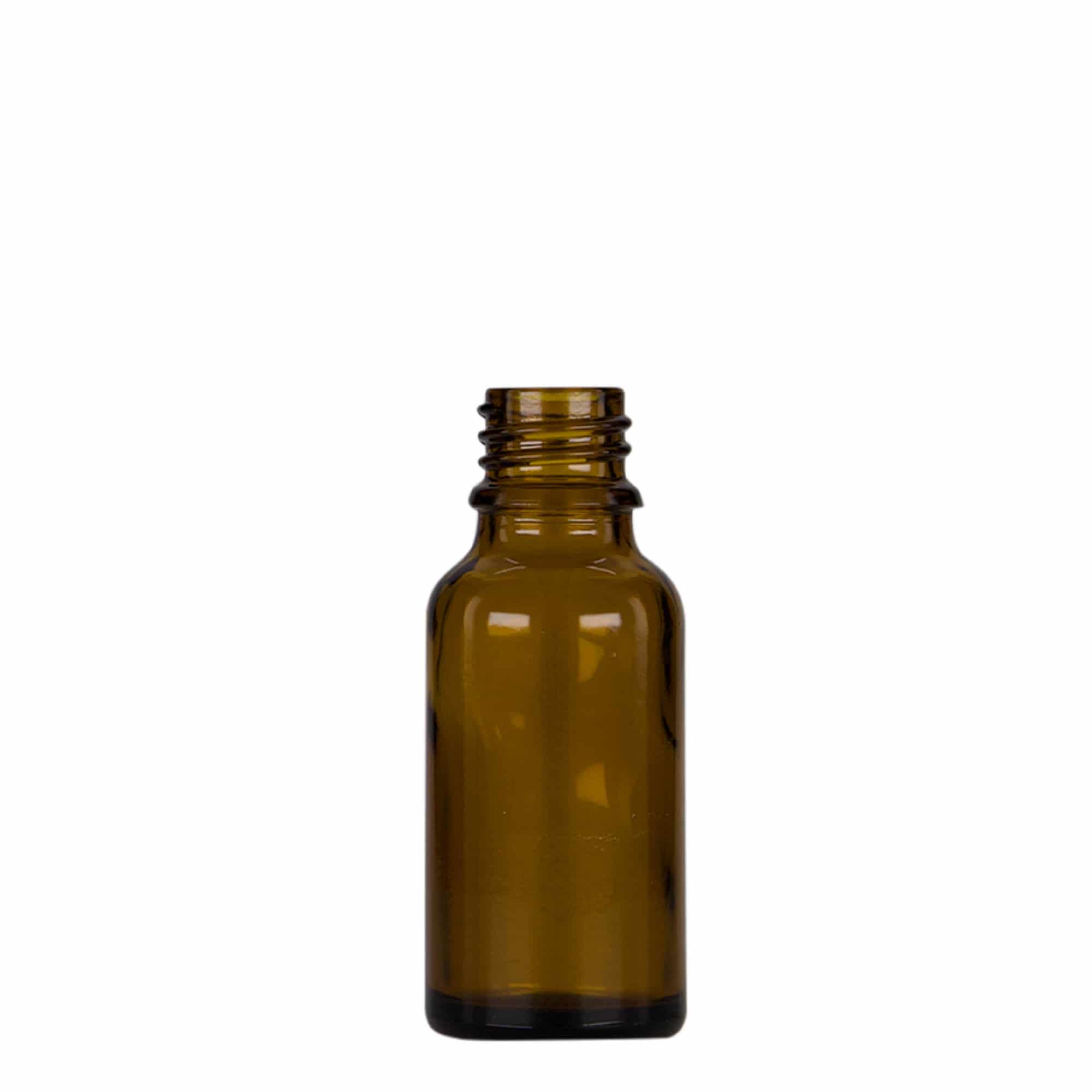Flacon cu pipetă 20 ml pentru medicamente, sticlă, maro-negru, gură: DIN 18