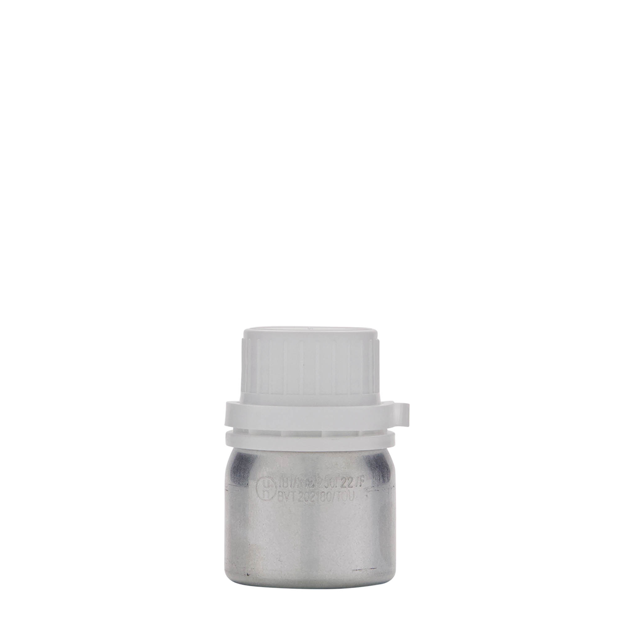 Flacon de aluminiu de 50 ml, metal, argintiu, gură: DIN 32
