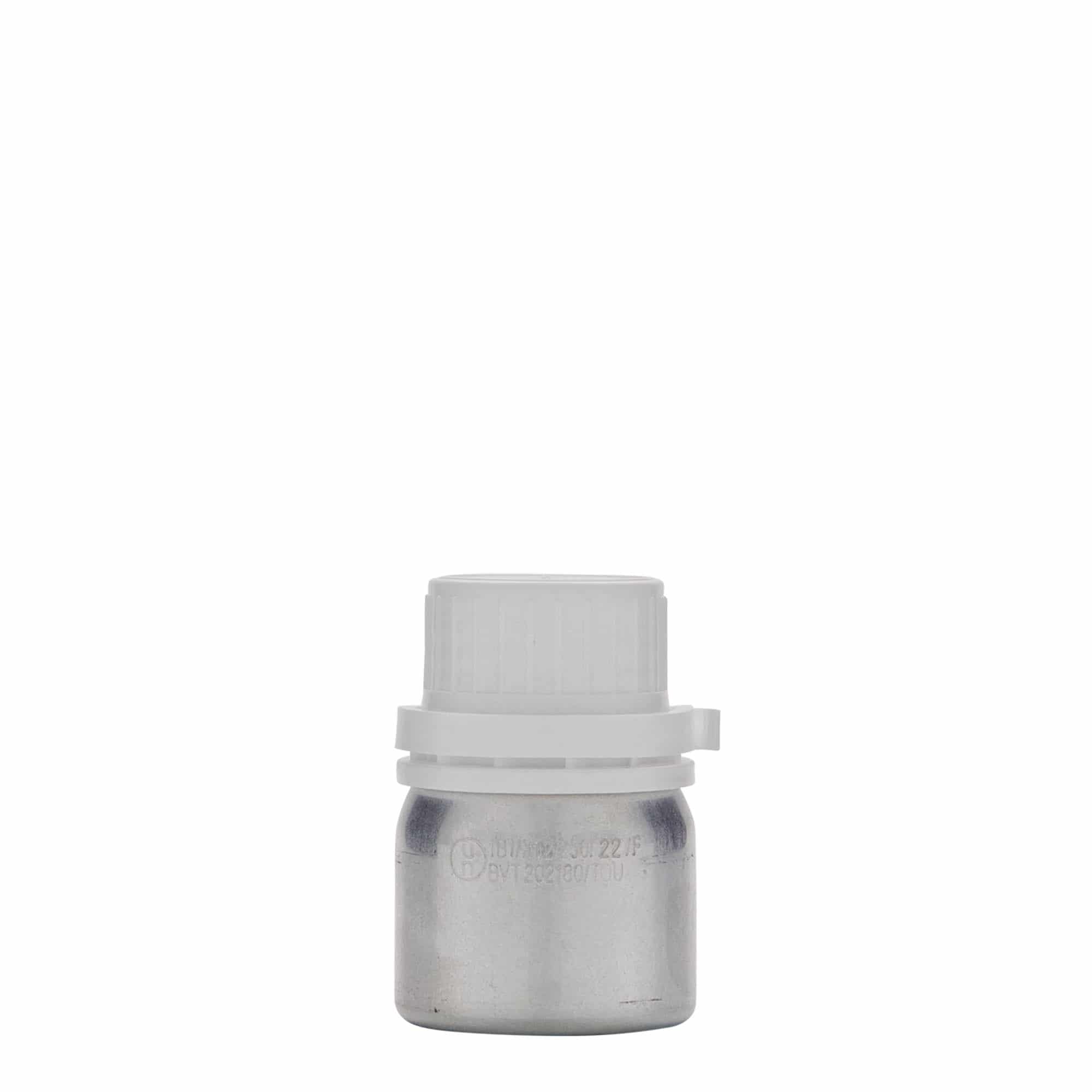 Flacon de aluminiu de 50 ml, metal, argintiu, gură: DIN 32
