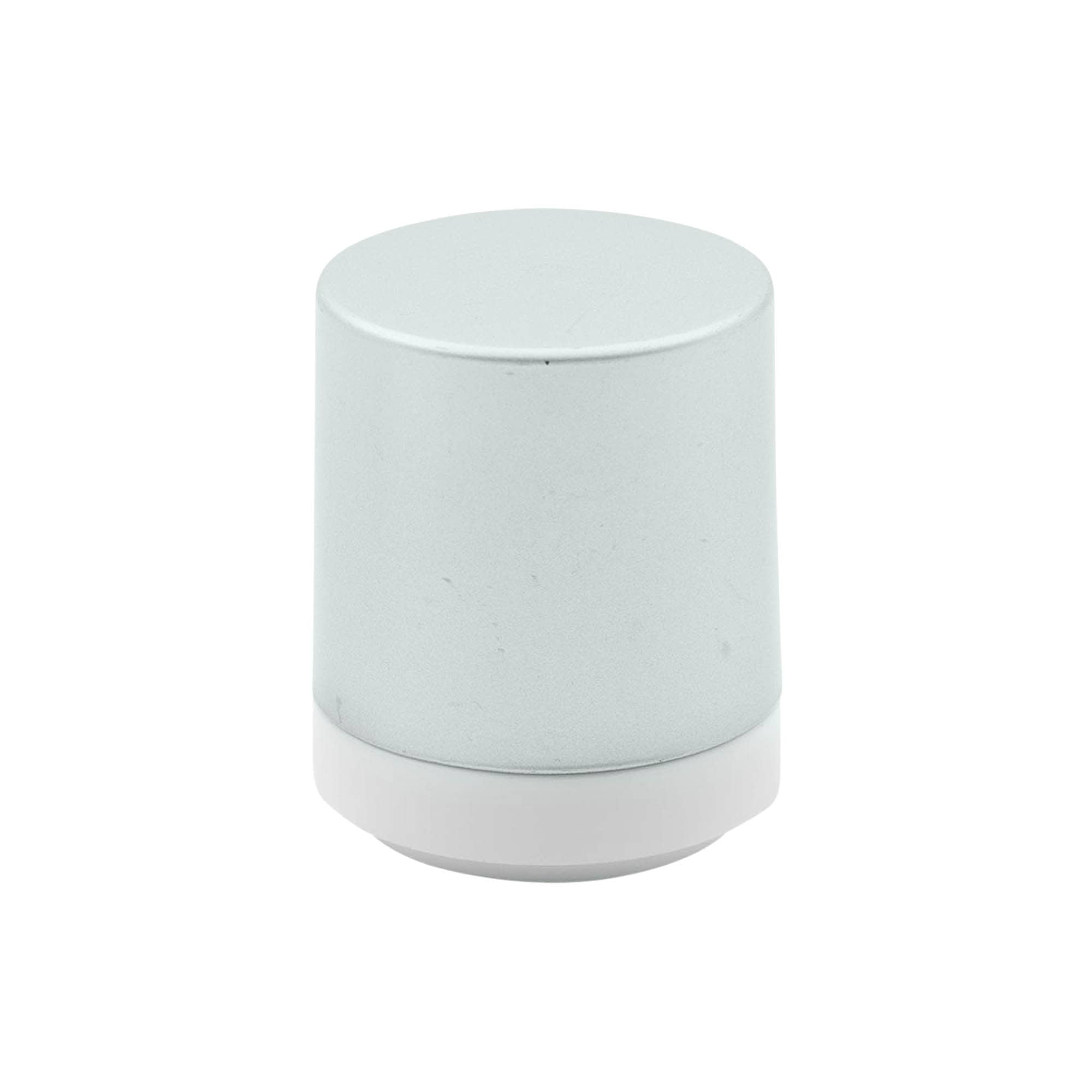 Cap pompă dozator airless „Mezzo“, tip D, plastic PP, alb cu capac metalizat mat argintiu