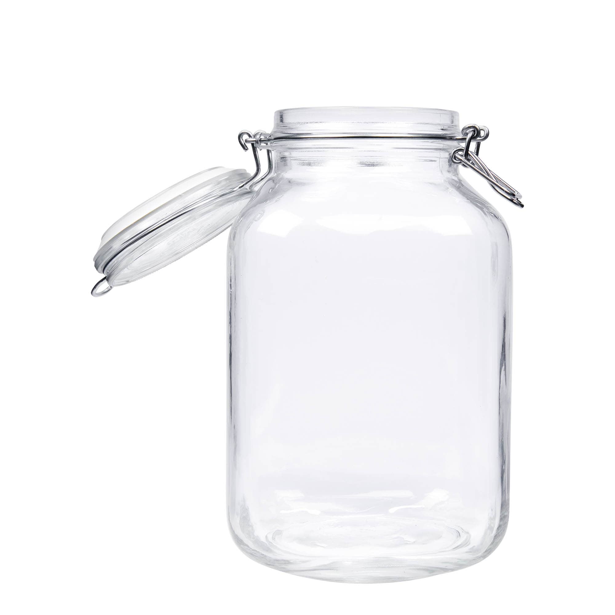 3.000 ml borcan cu clemă metalică „Fido”, pătrat, gura: închidere cu clemă metalică