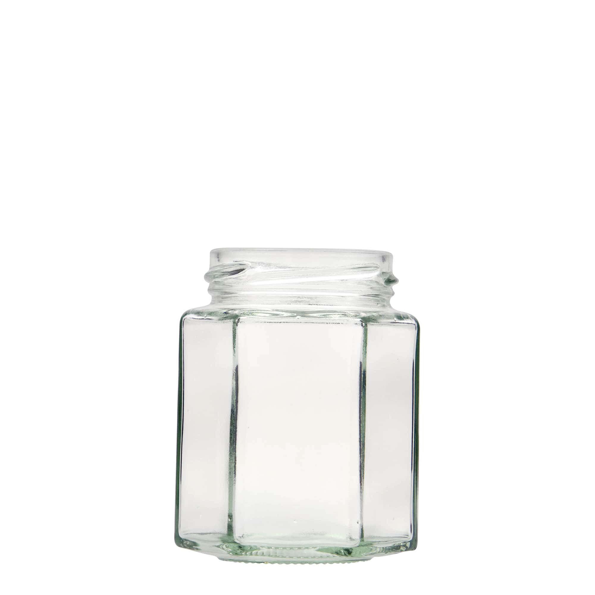 191 ml borcan hexagonal, gura: Twist-Off (TO 58)