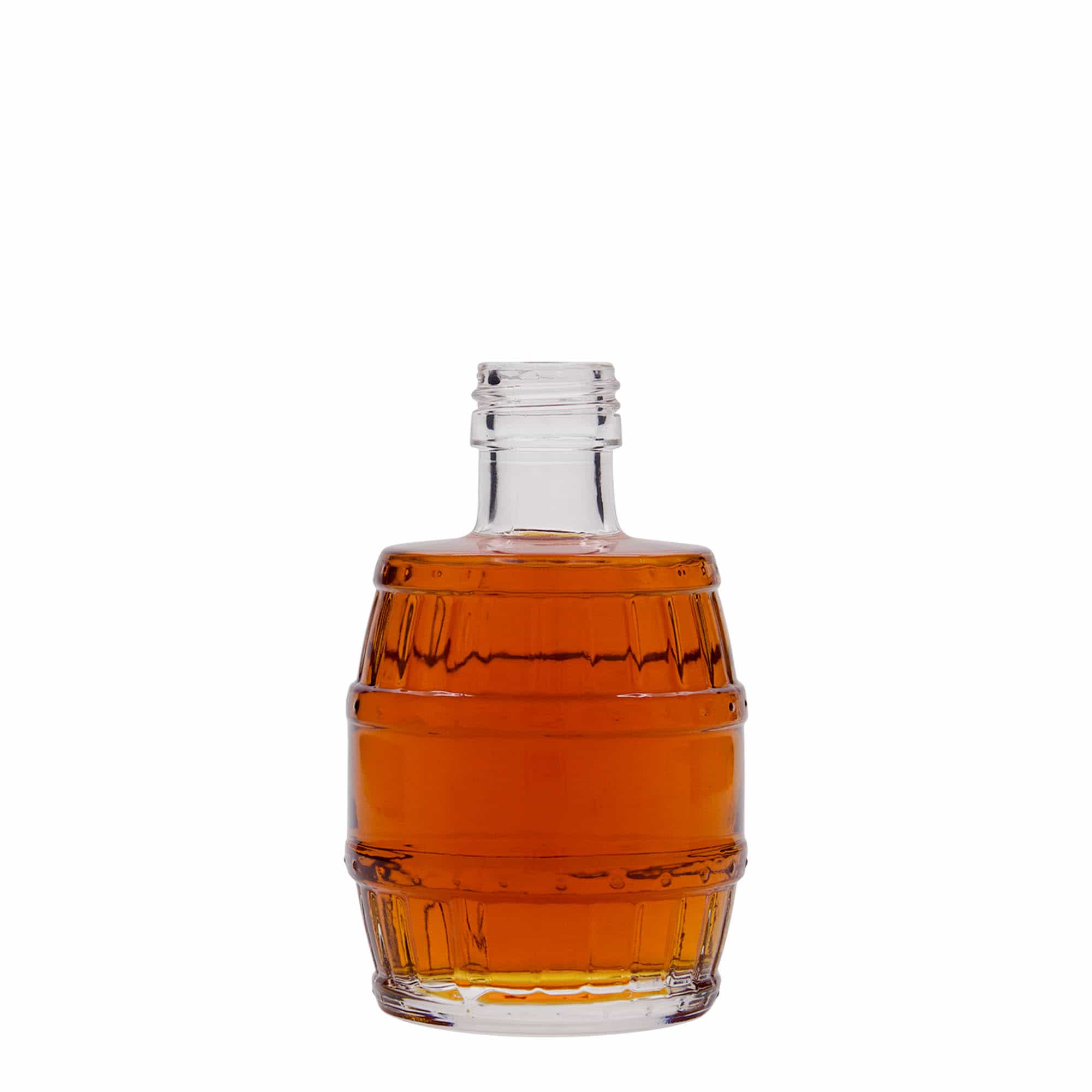 Sticlă de sticlă de 200 ml „butoi”, gura: PP 28