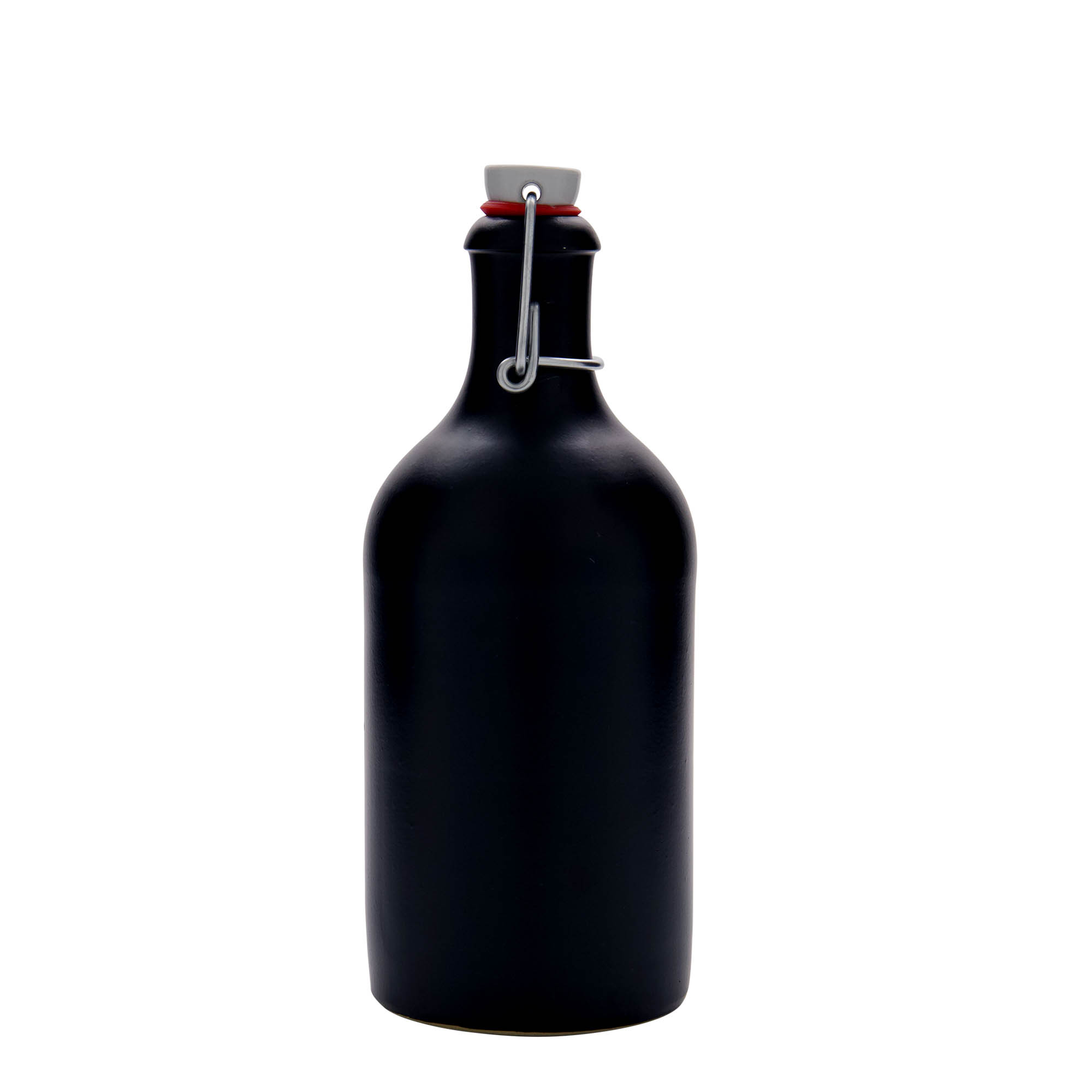 Cana de lut 500 ml, ceramică, neagră, gura: închidere cu clemă Cana de lut 500 ml, ceramică, neagră, gura: închidere cu clemă