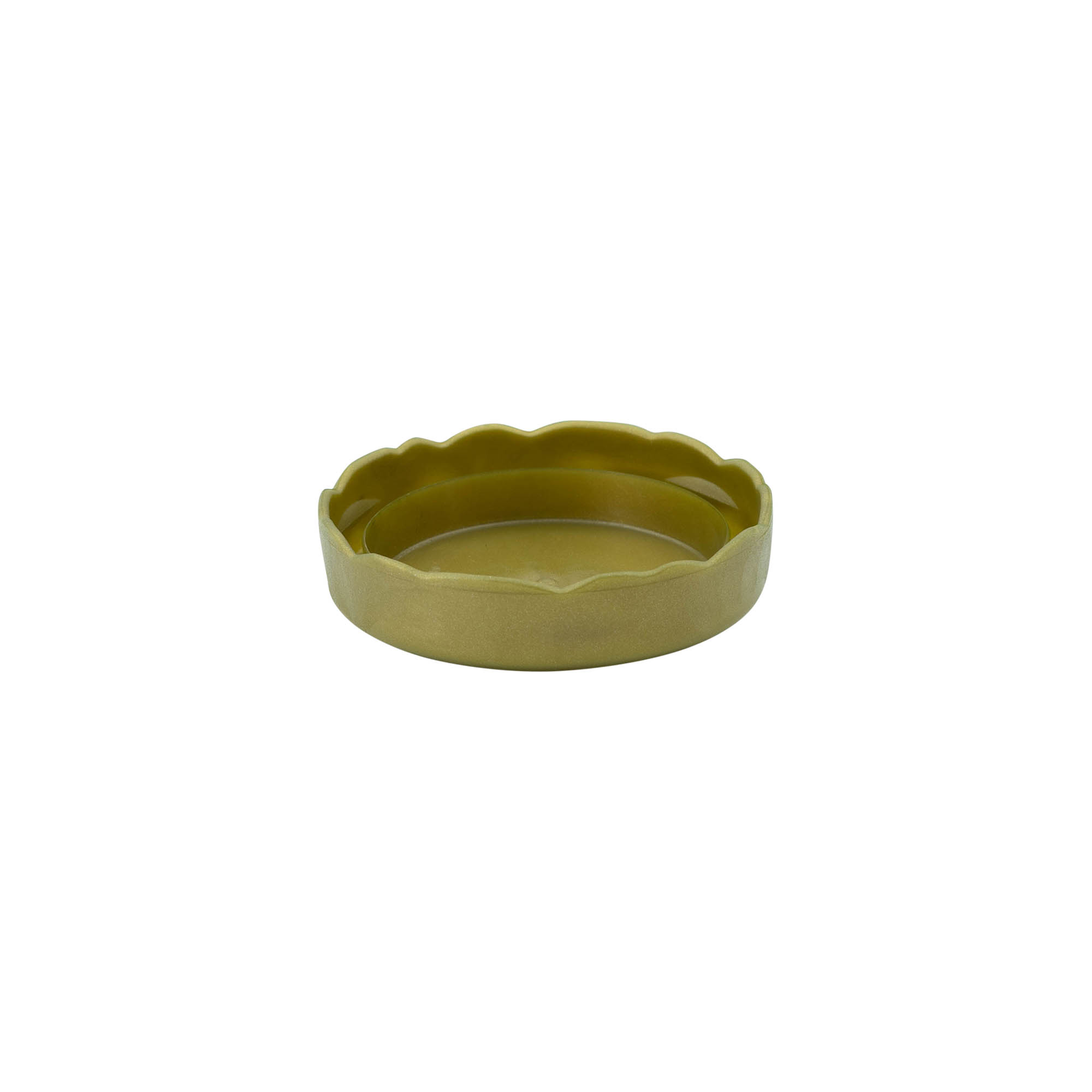 Capac cu margine pentru oală ceramică cu gât îngust, plastic HDPE, auriu