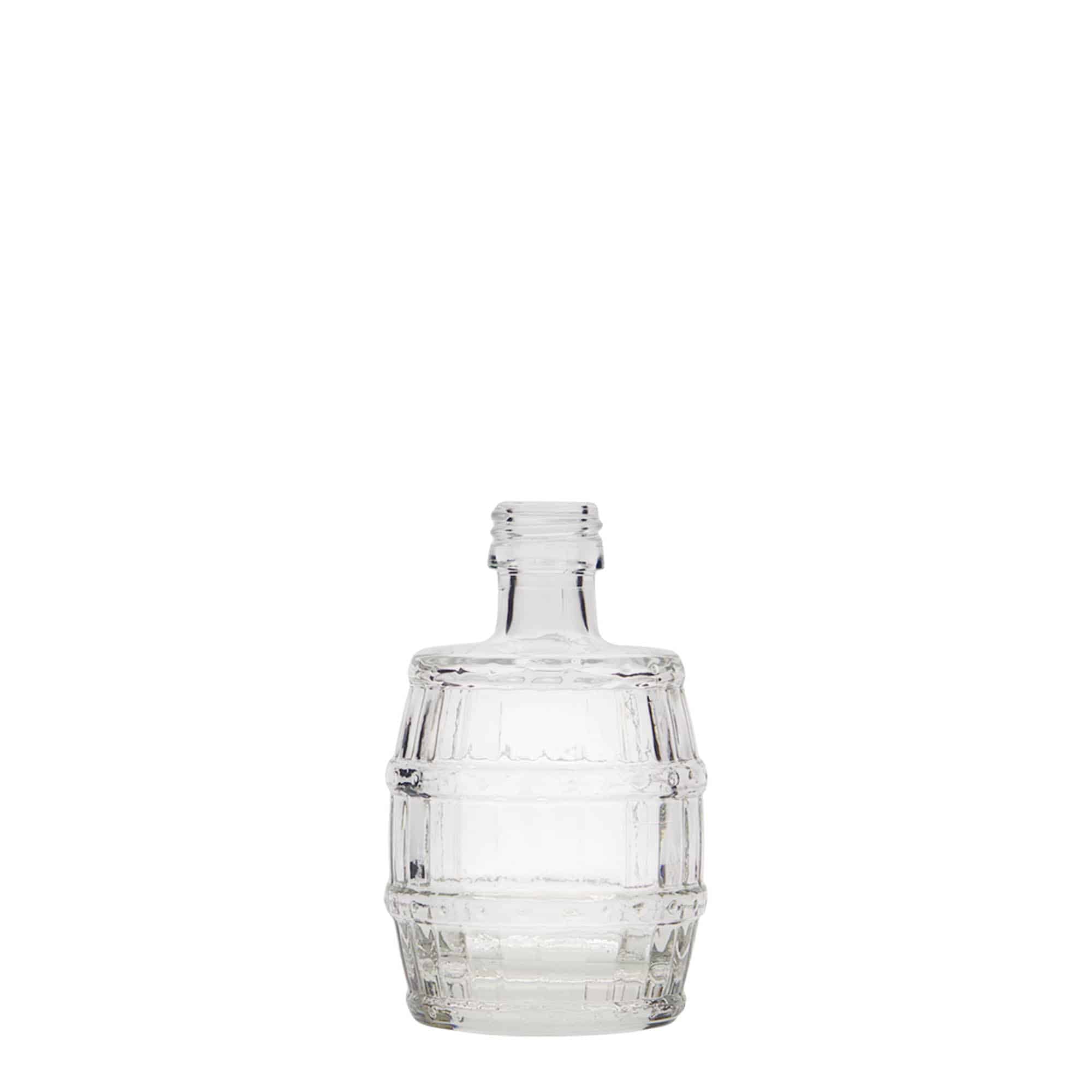 Sticlă de sticlă de 50 ml „butoi”, gura: PP 18