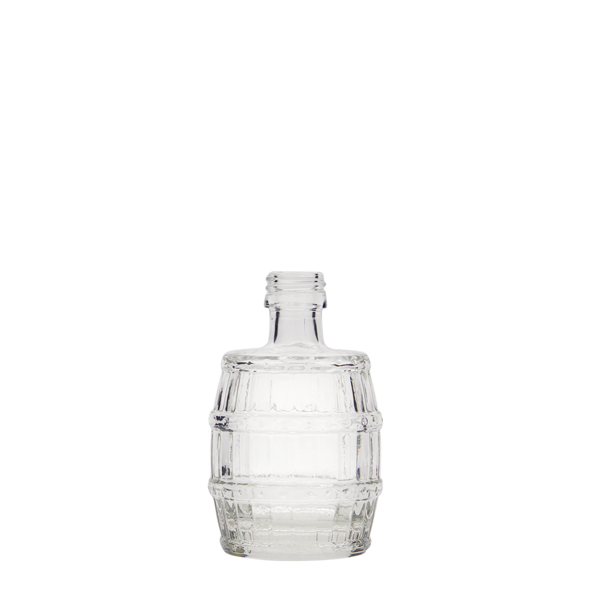 Sticlă de sticlă de 50 ml „butoi”, gura: PP 18