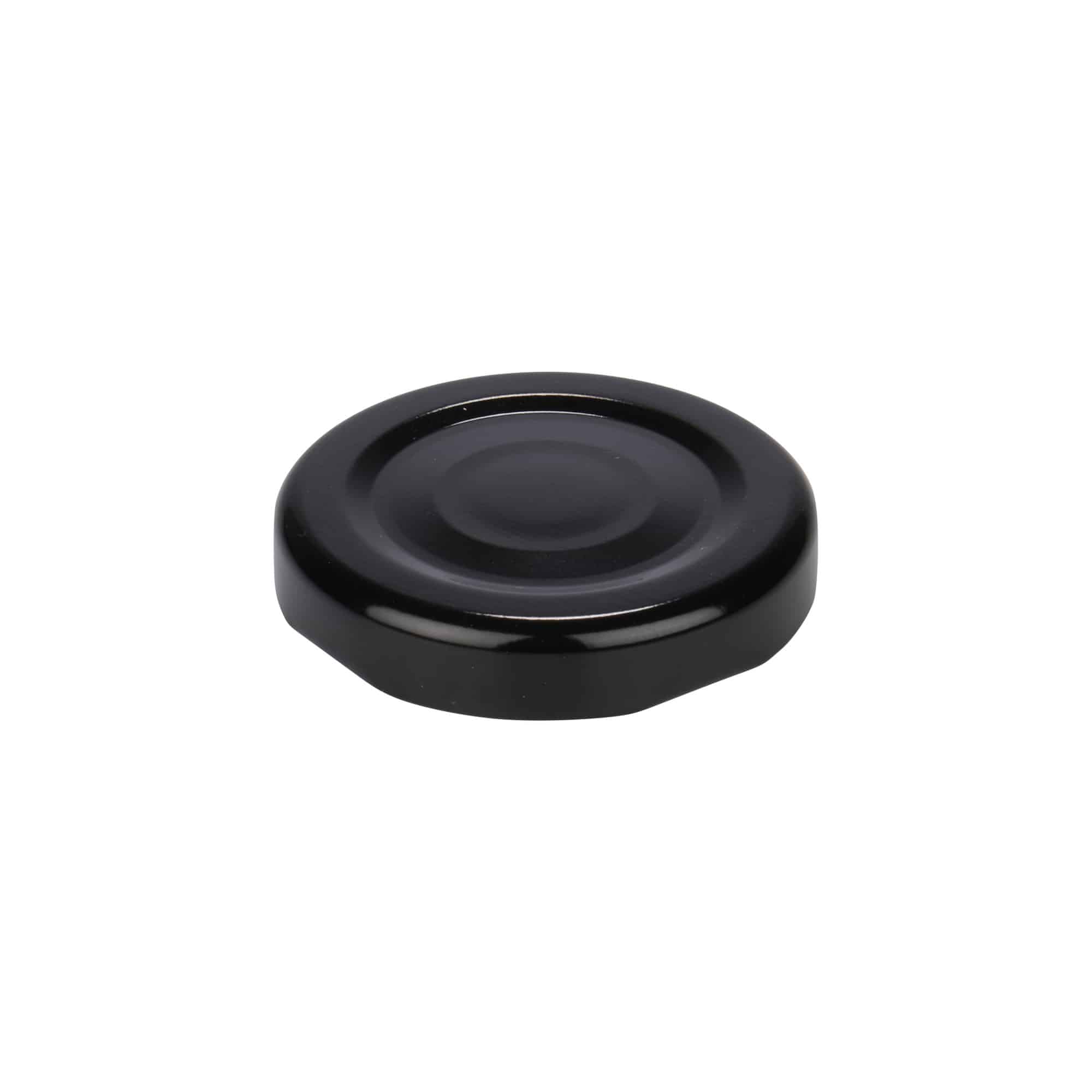 Capac twist-off, tablă albă, negru, pentru gura: TO 43