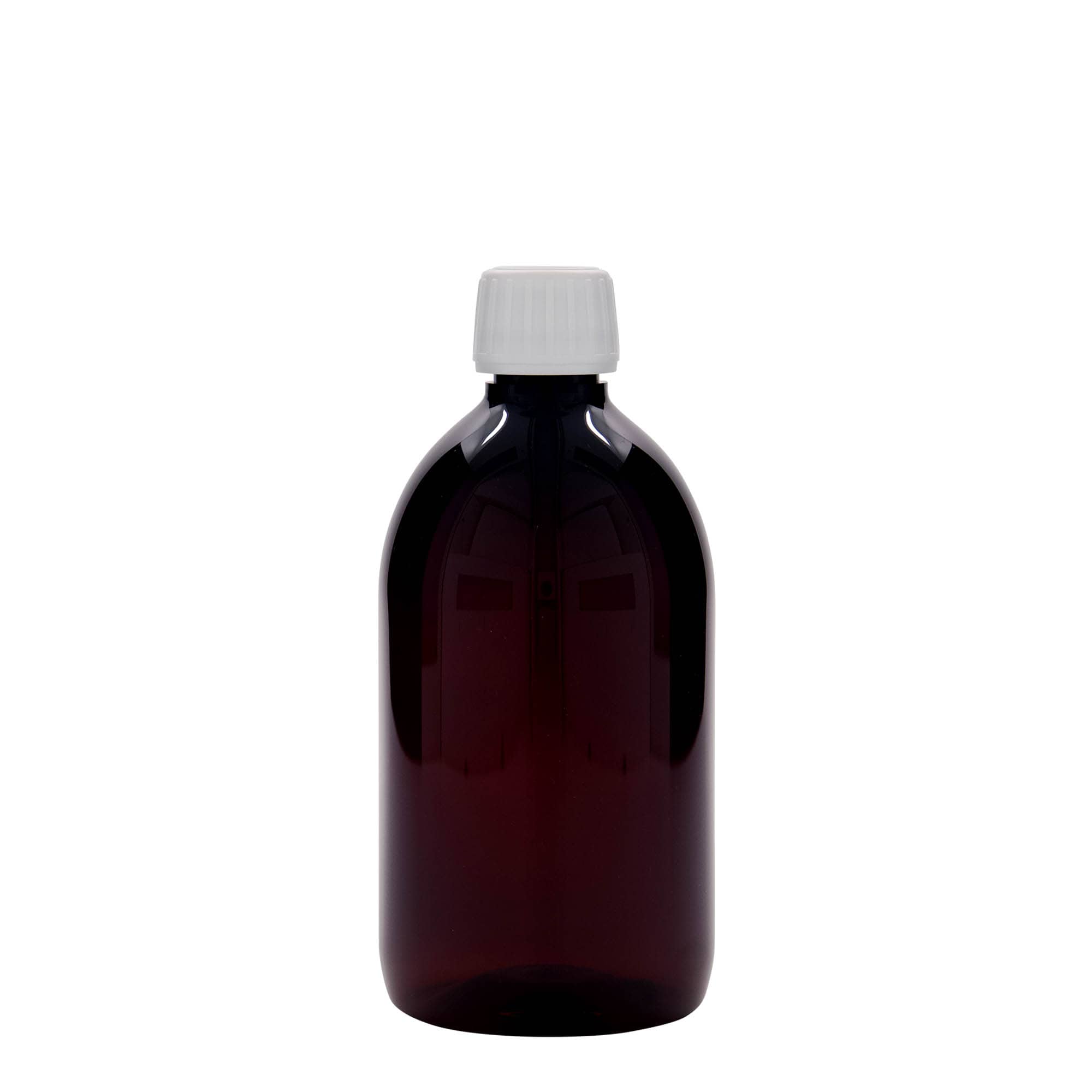 500 ml sticlă medicală PET, maro, plastic, gura: PP 28