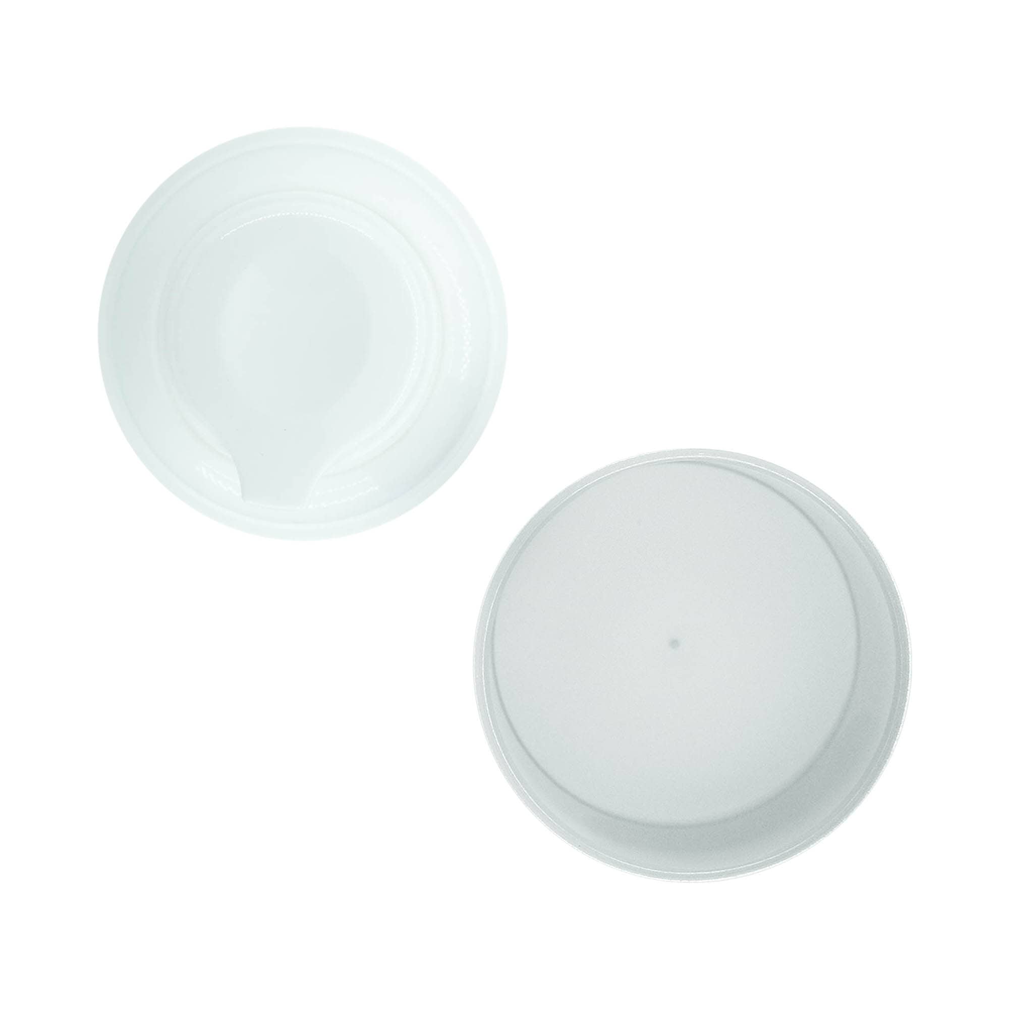 Cap pompă dozator airless „Mezzo“, tip D, plastic PP, alb cu capac metalizat mat argintiu