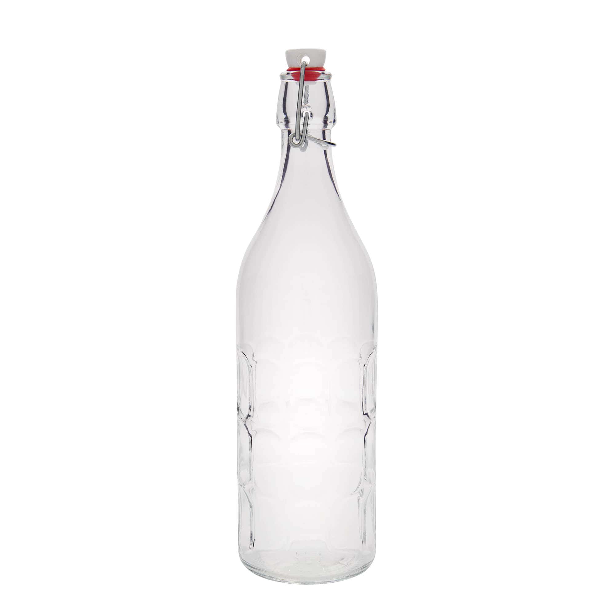 Sticlă de sticlă Moresca de 1.000 ml, gura: închidere cu clemă