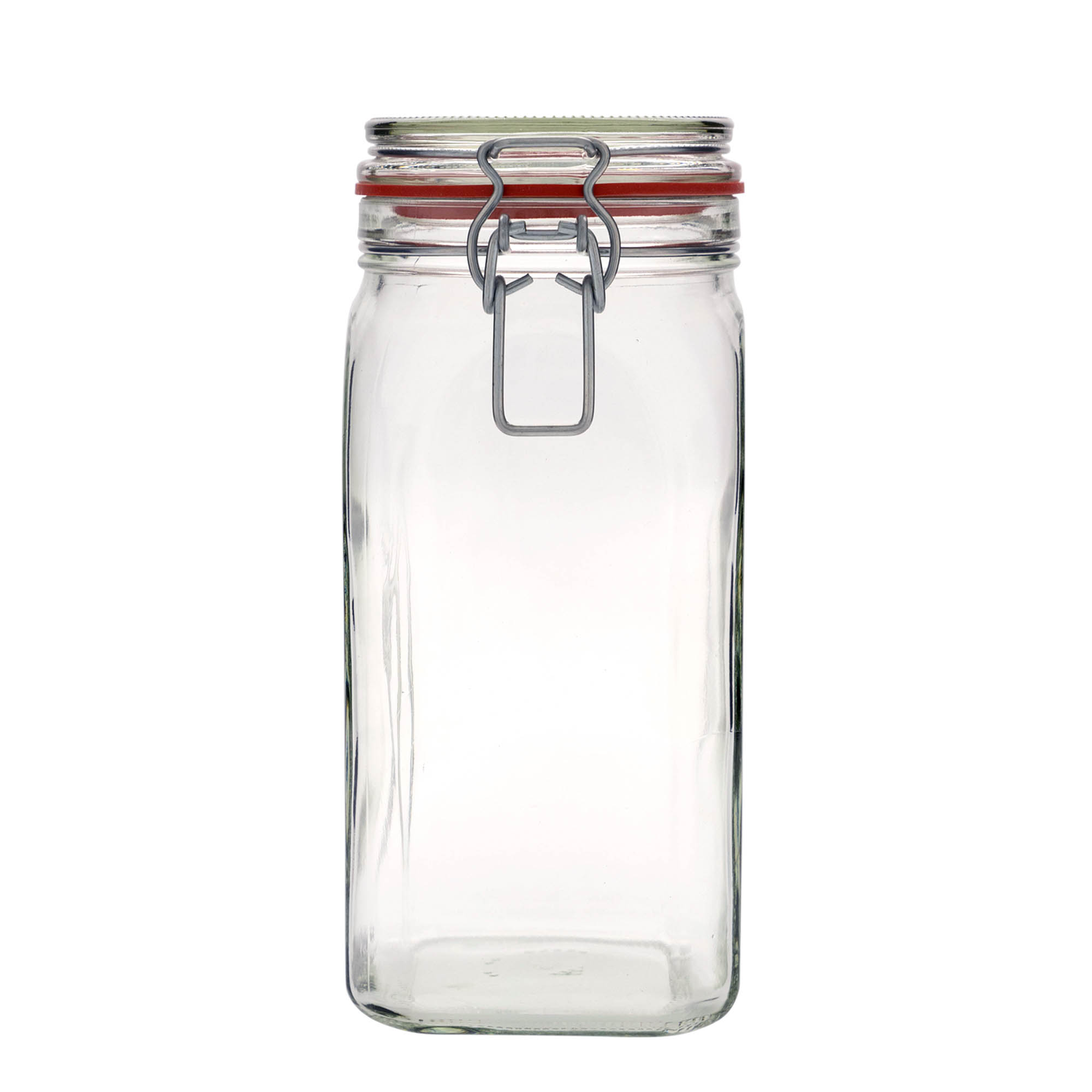1.540 ml borcan cu clemă metalică, pătrat, gura: închidere cu clemă metalică