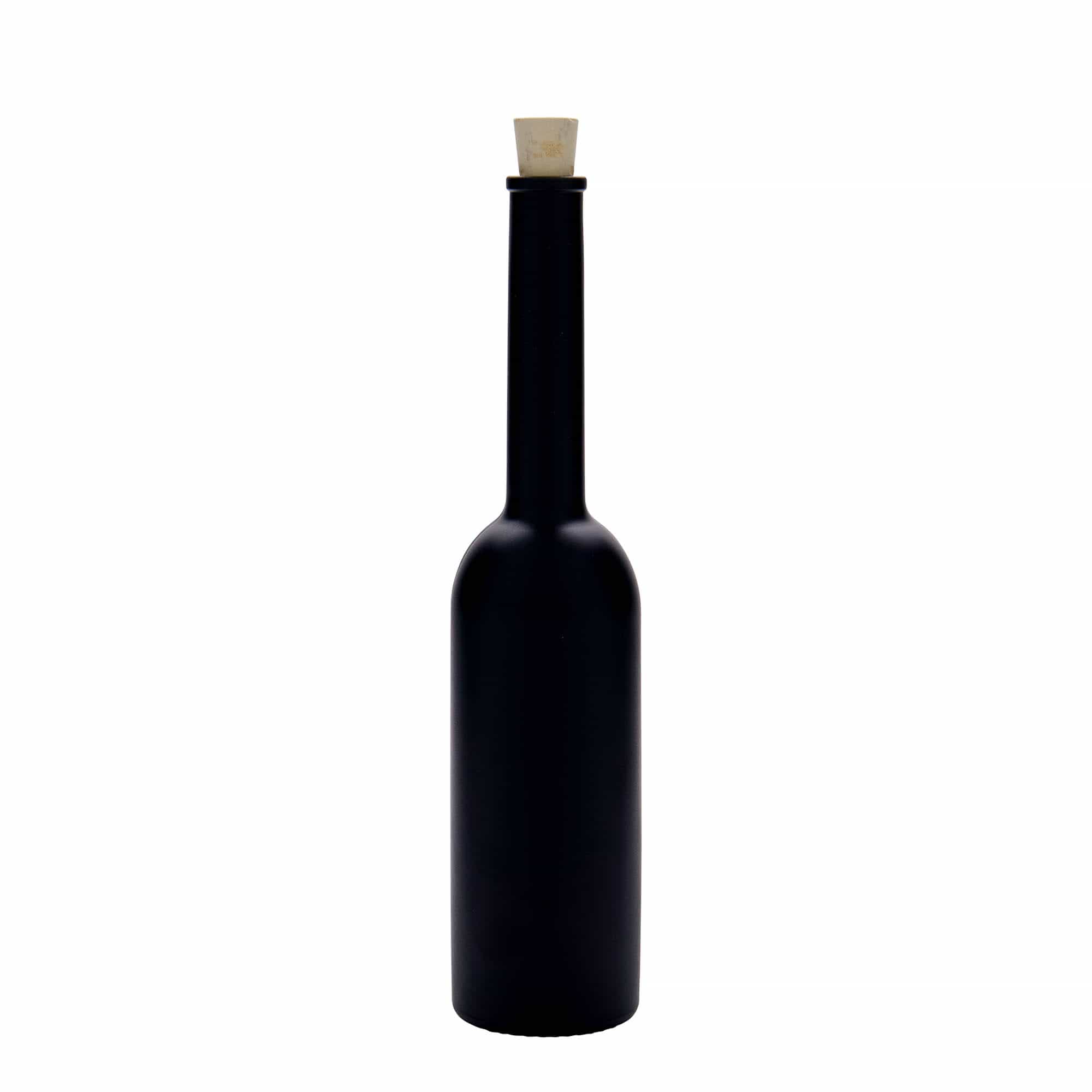 Sticlă de sticlă de 200 ml „Opera”, neagră, gura: dop