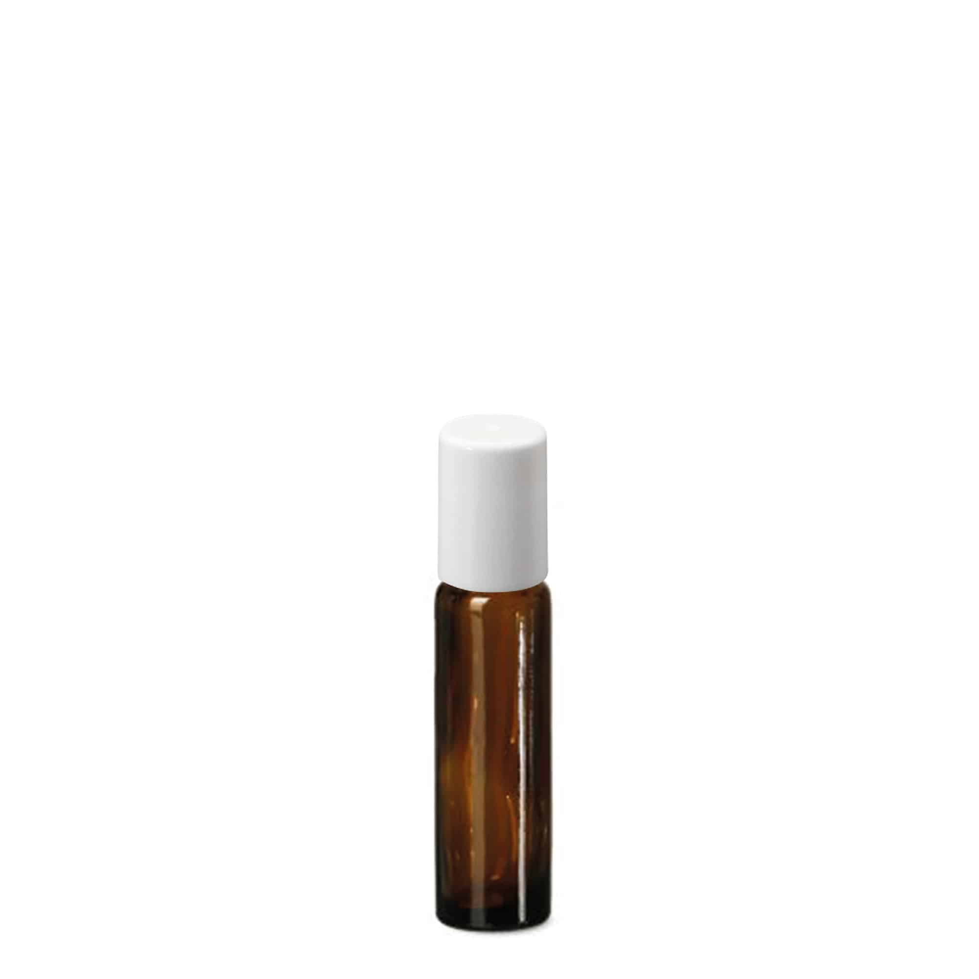 Sticlă roll-on de 10 ml, sticlă, maro, gura: capac cu filet