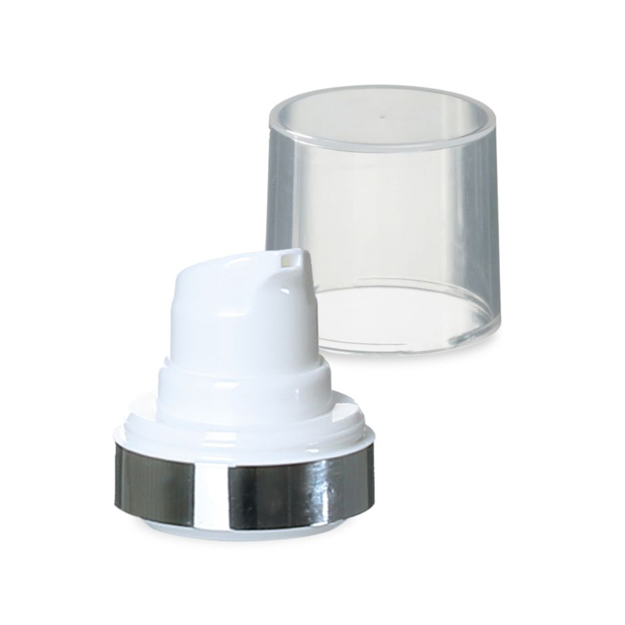 Cap Airless Micro margine argintie + capac de protecție lucios, culoare naturală