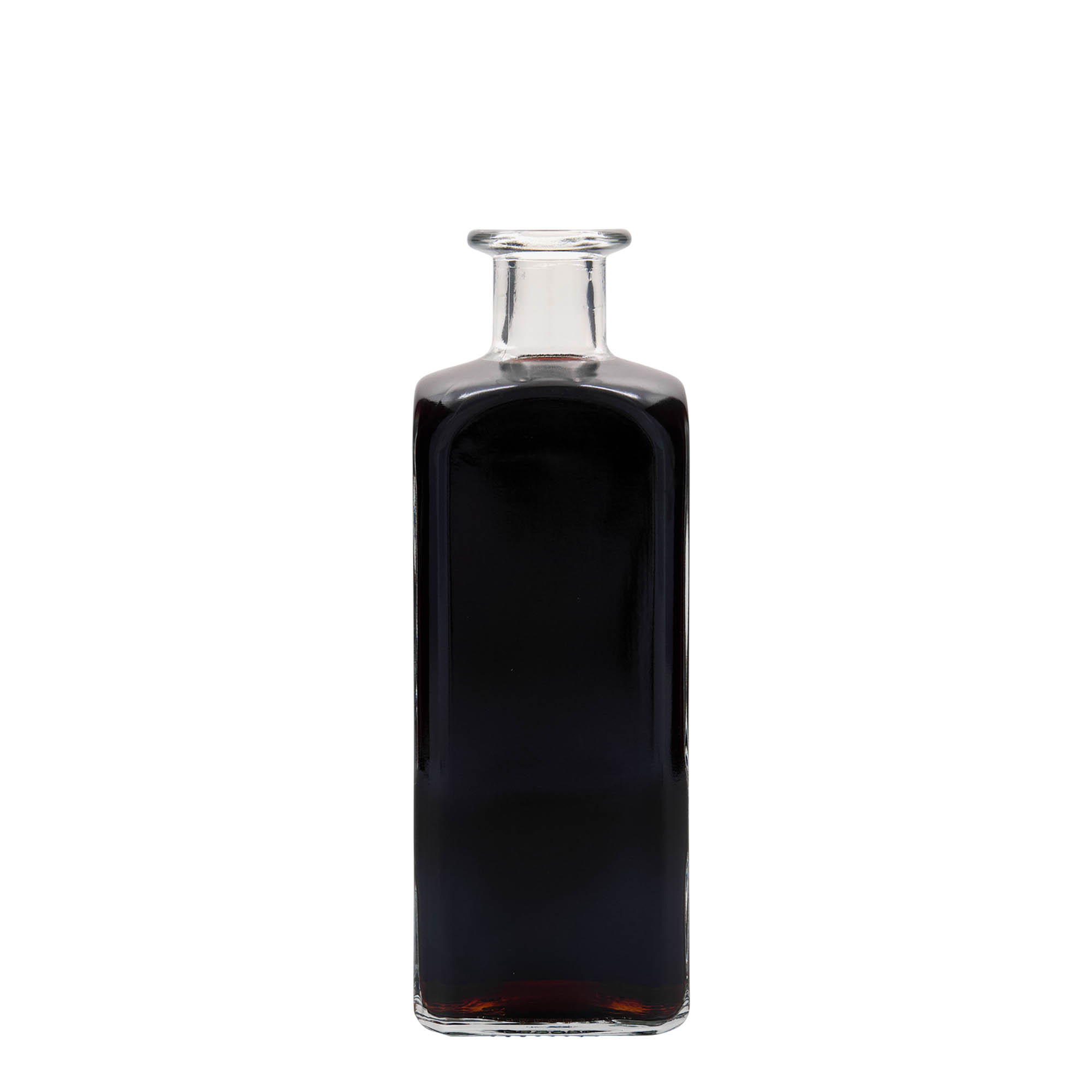 Sticlă de sticlă de 500 ml Apotheker Carré, pătrată, gură: plută