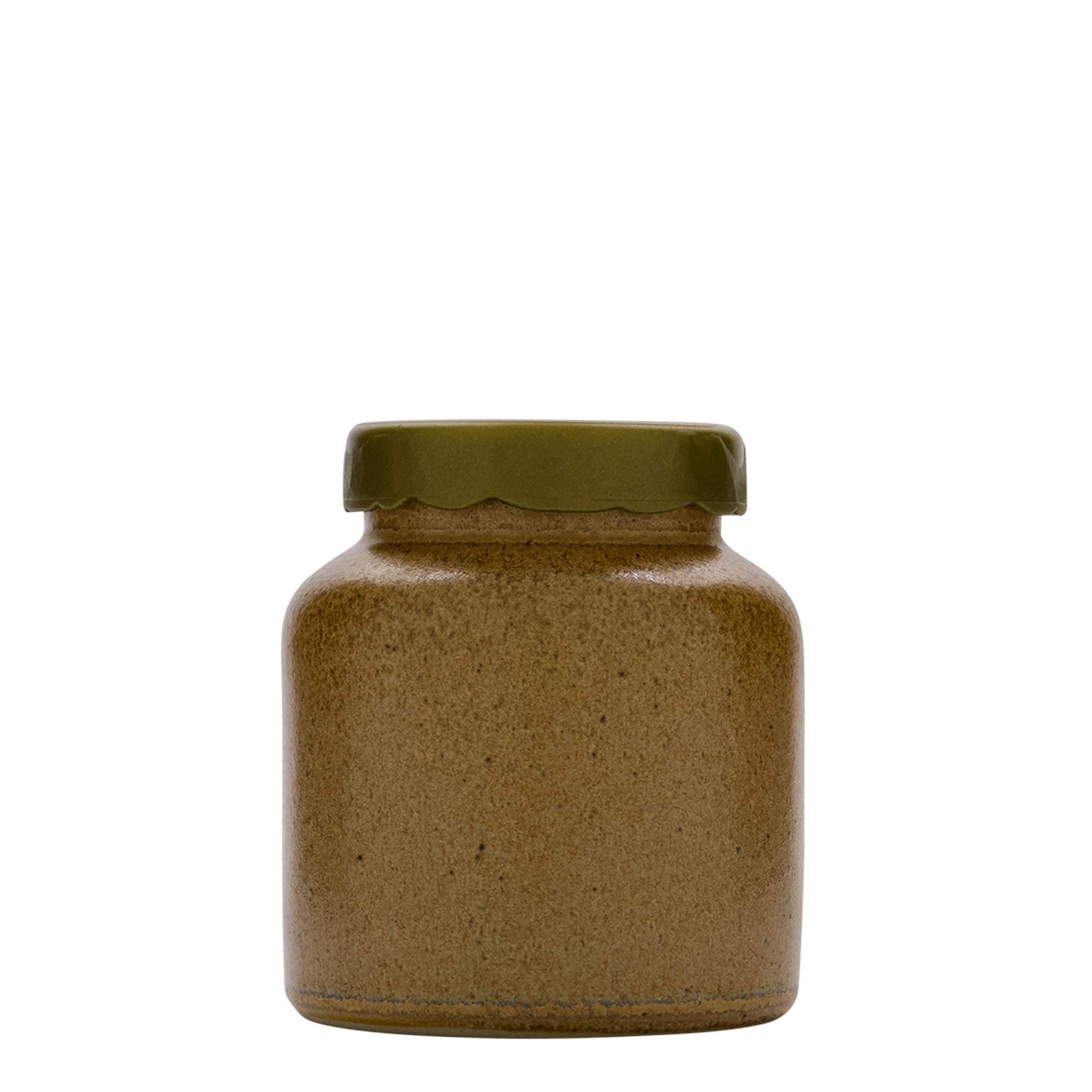 270 ml vas de ceramică Steinzeug, maro-cristal, gura: capac cu margine peste vas