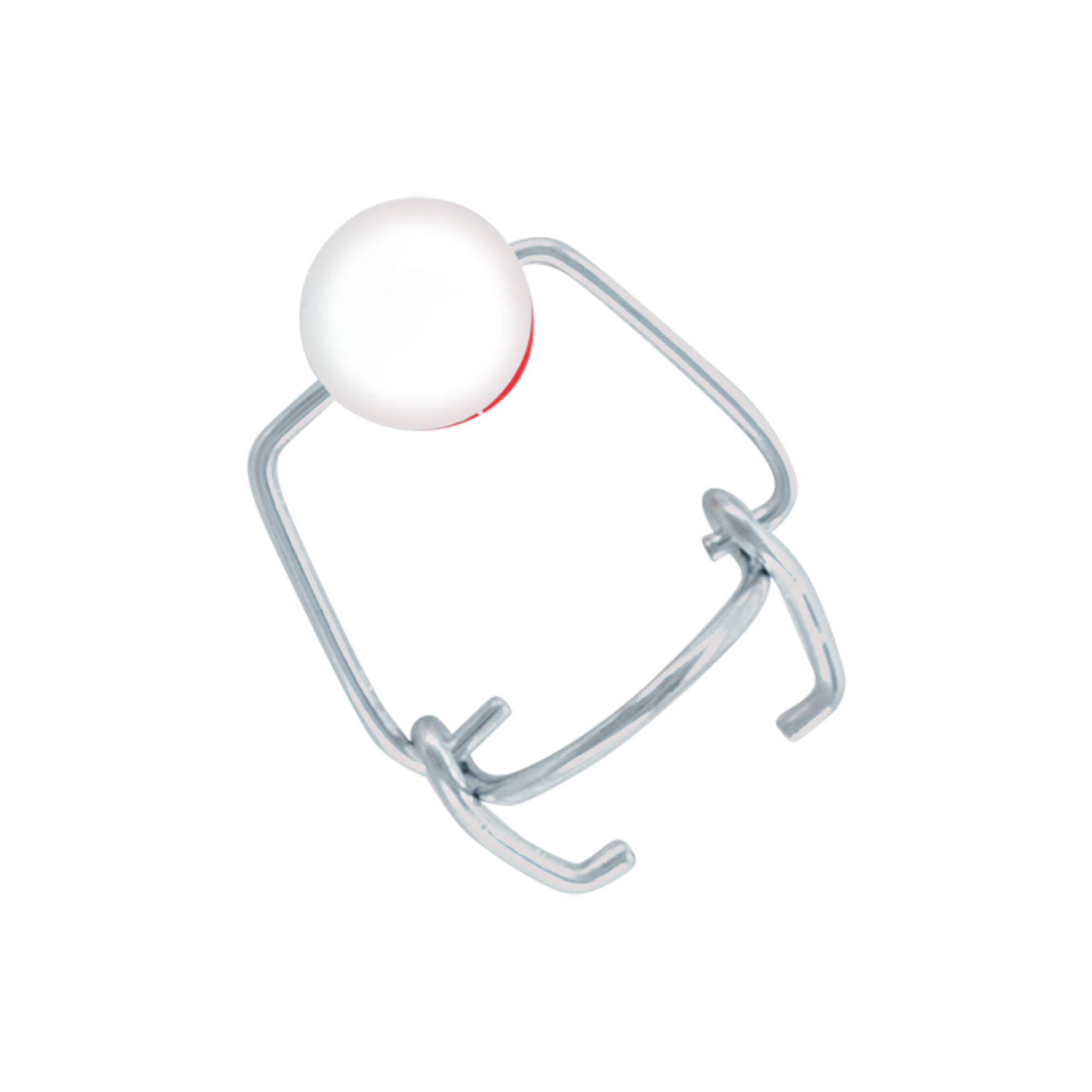 Închizătoare mică cu clemă, plastic, roșu-alb