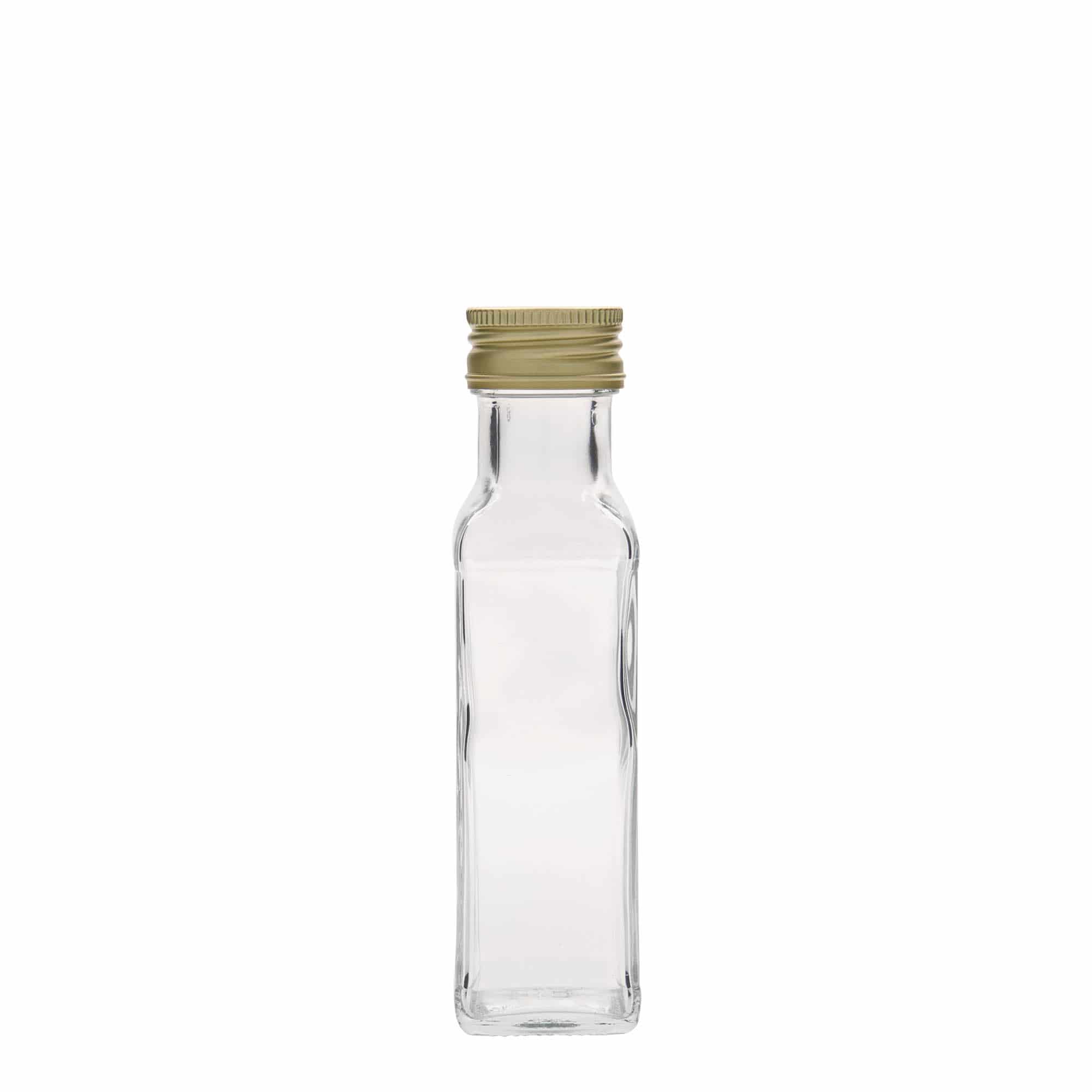 Sticlă de sticlă de 100 ml „Marasca”, pătrată, gura: PP 31,5