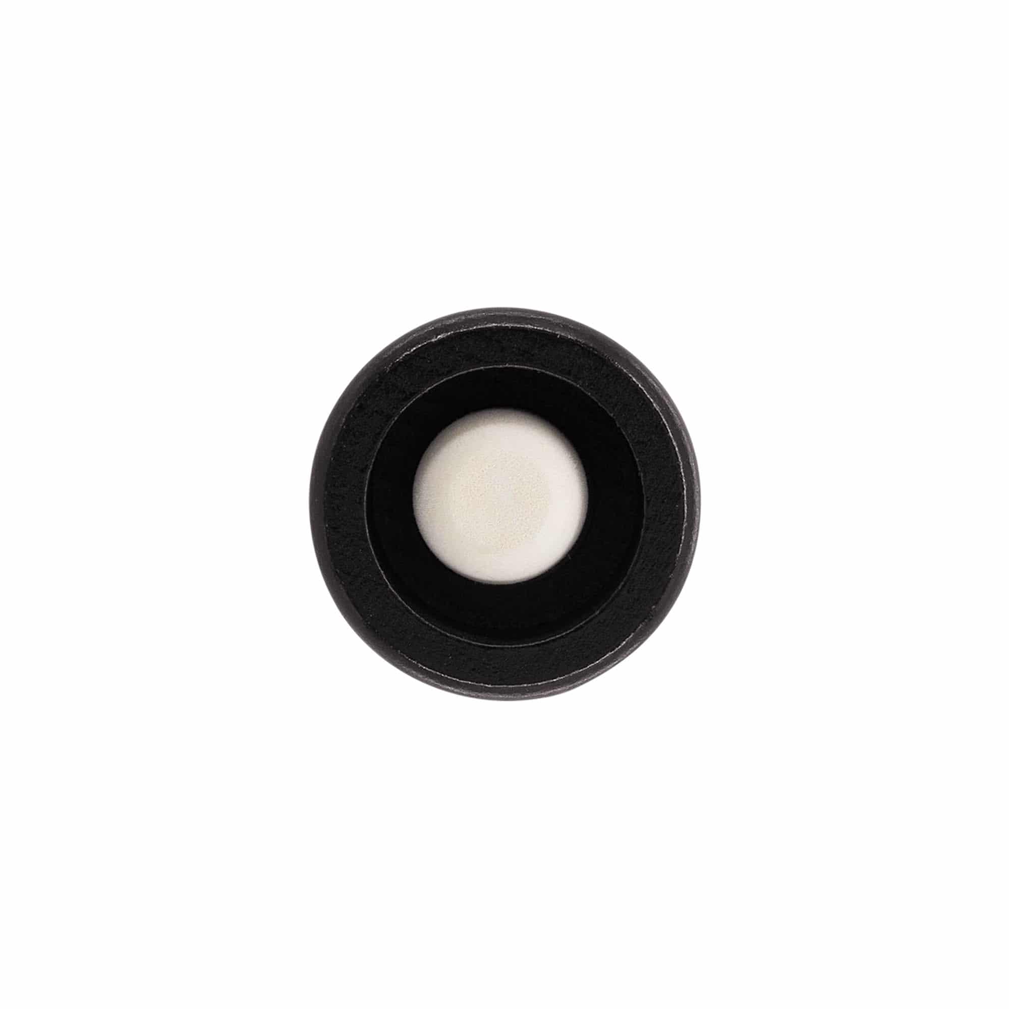 Dop cu mâner 19 mm „Pepene”, lemn/PE, negru, pentru gură: dop