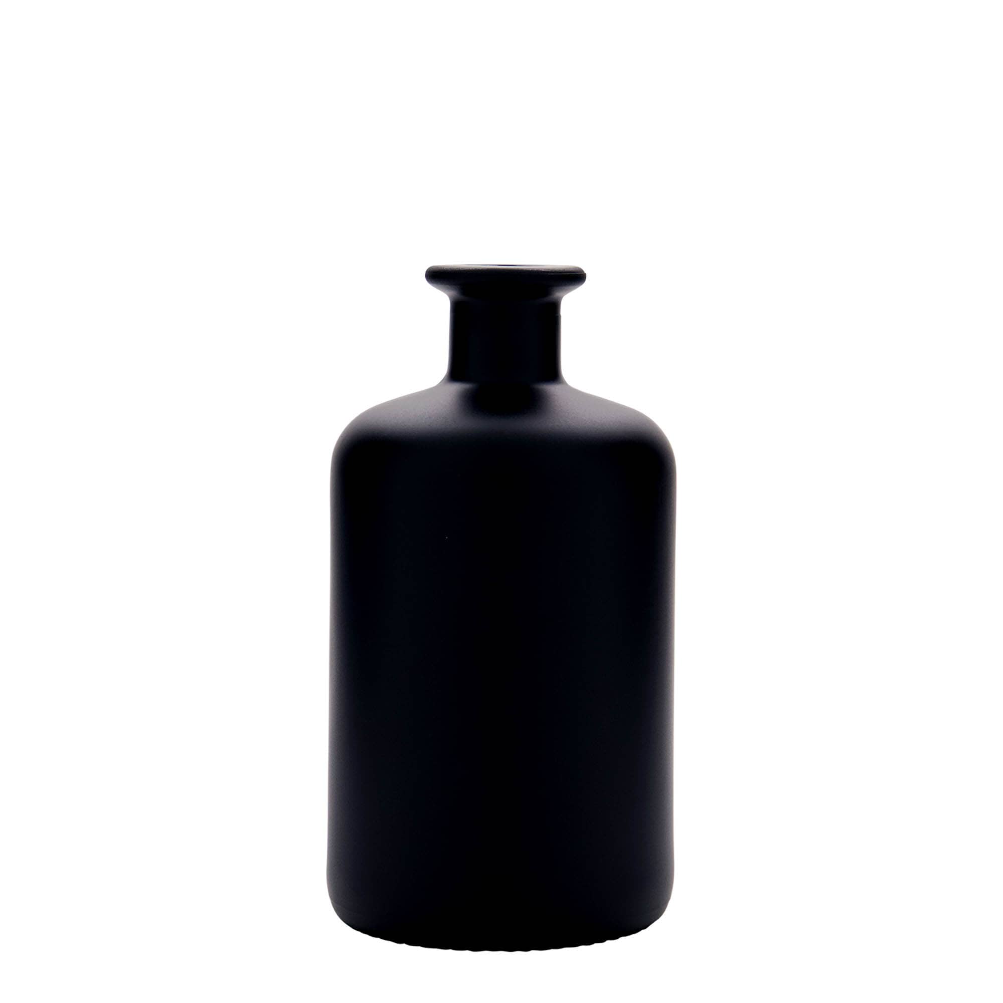 Sticlă de 500 ml pentru farmacist, neagră, gura: dop de plută