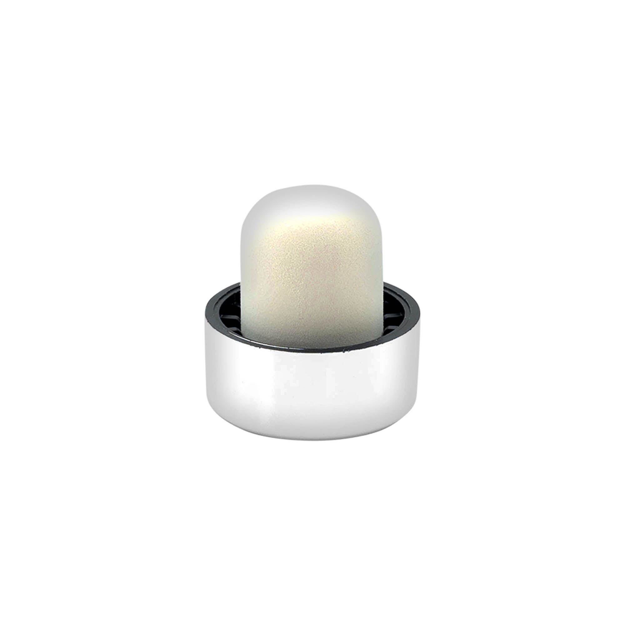 Dop cu mâner 19 mm, plastic, argintiu, pentru gură: dop de plută