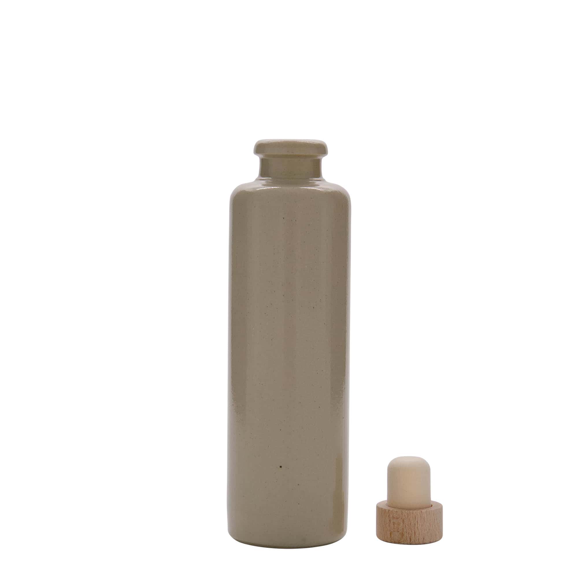 200 ml ulcior de lut, ceramică, bej, gură: plută