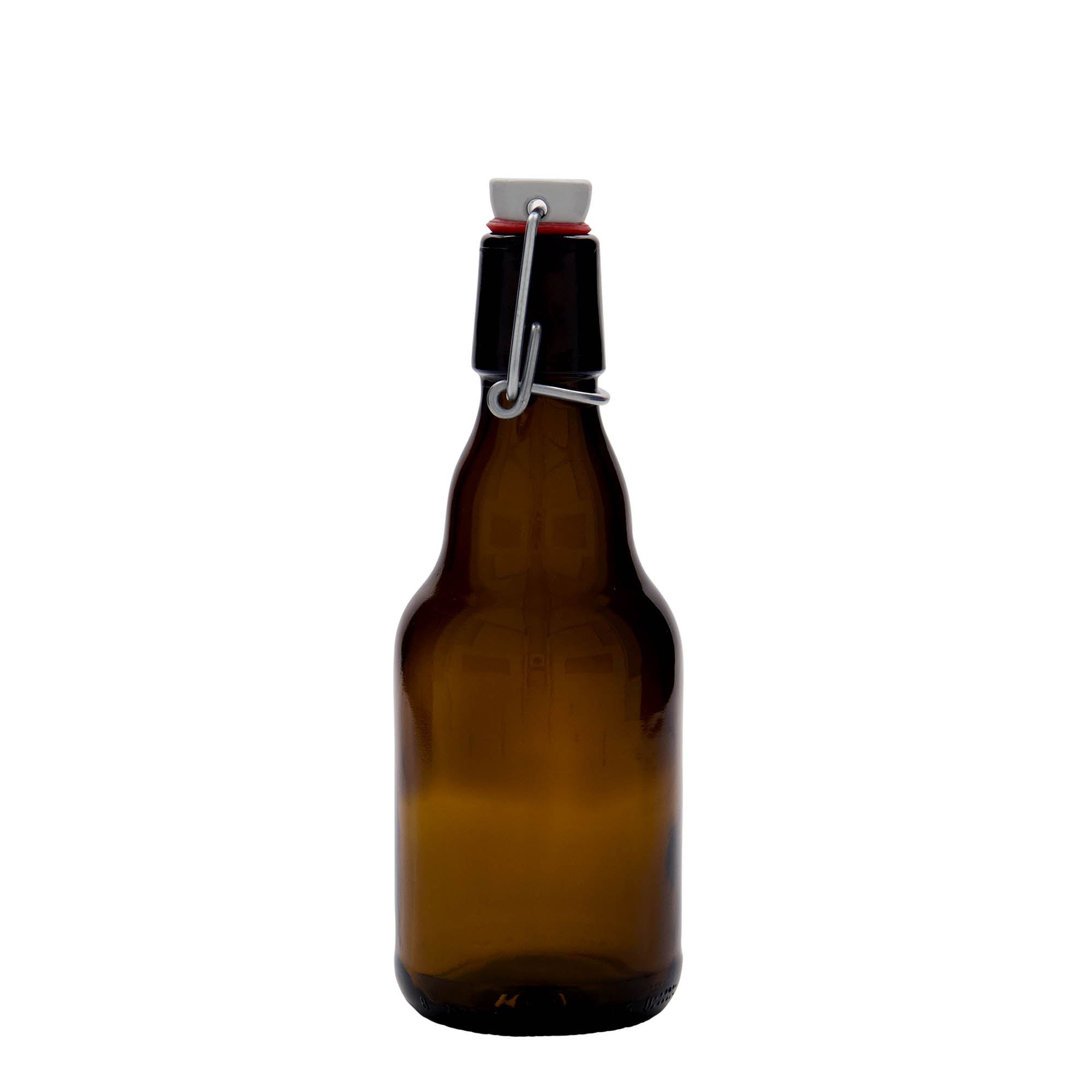 Sticlă de bere 330 ml „Steinie”, sticlă, maro, gât: capac cu clemă Sticlă de bere 330 ml „Steinie”, sticlă, maro, gât: capac cu clemă