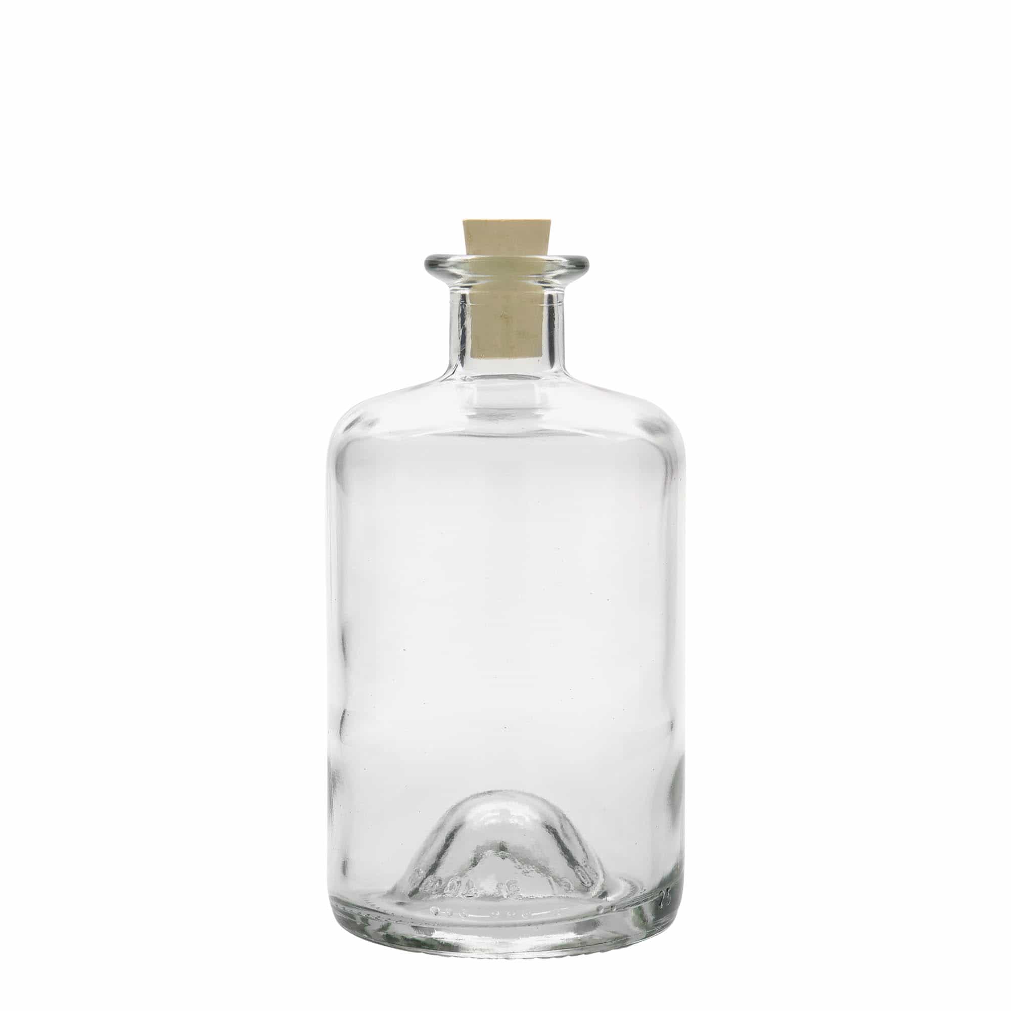 Sticlă de sticlă de 500 ml pentru farmacist, gura: dop de plută