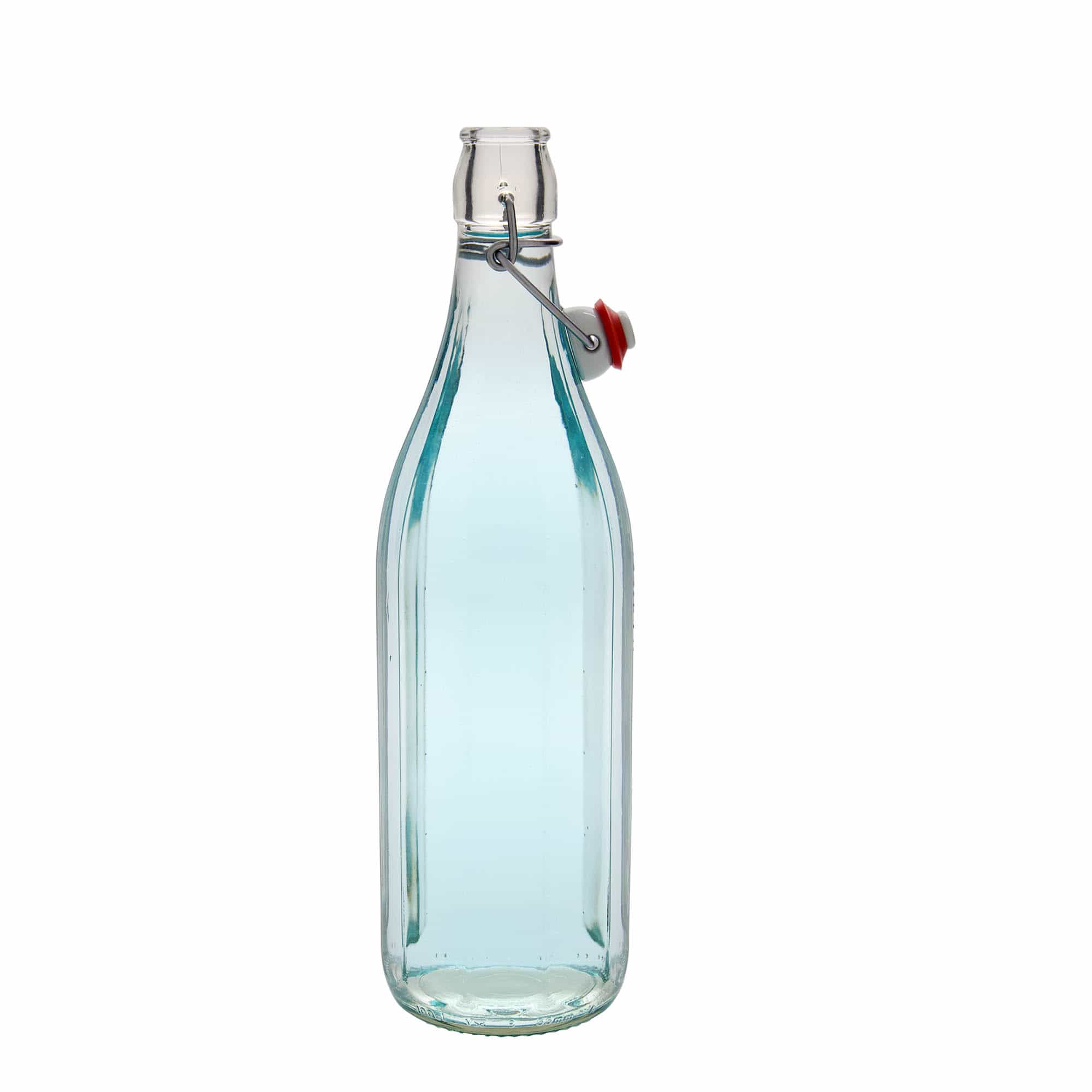 Sticlă de sticlă 1.000 ml „Bravo” #, cu zece colțuri, gură: închidere cu clemă