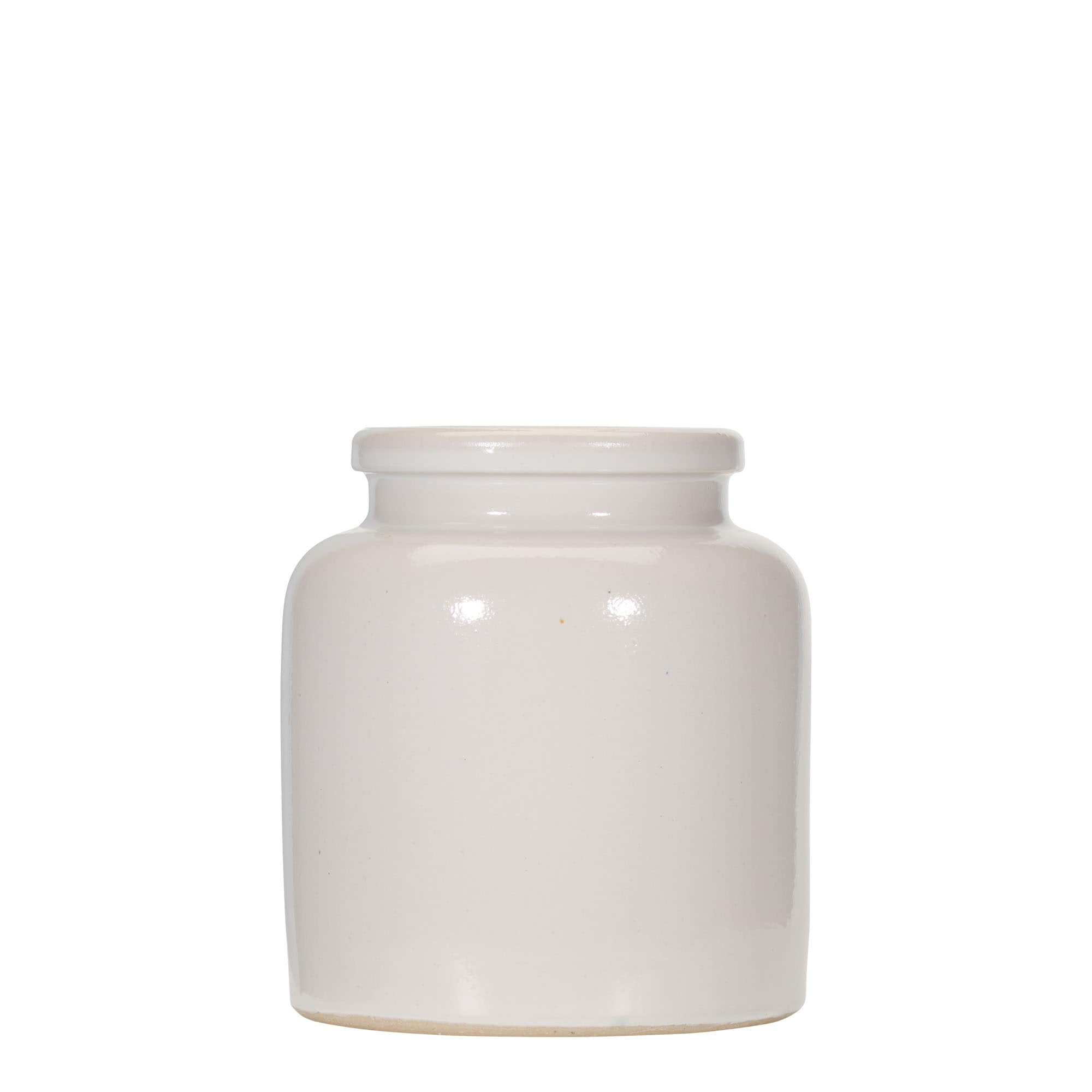 270 ml vas din ceramică Steinzeug, alb, gură: capac cu margine peste